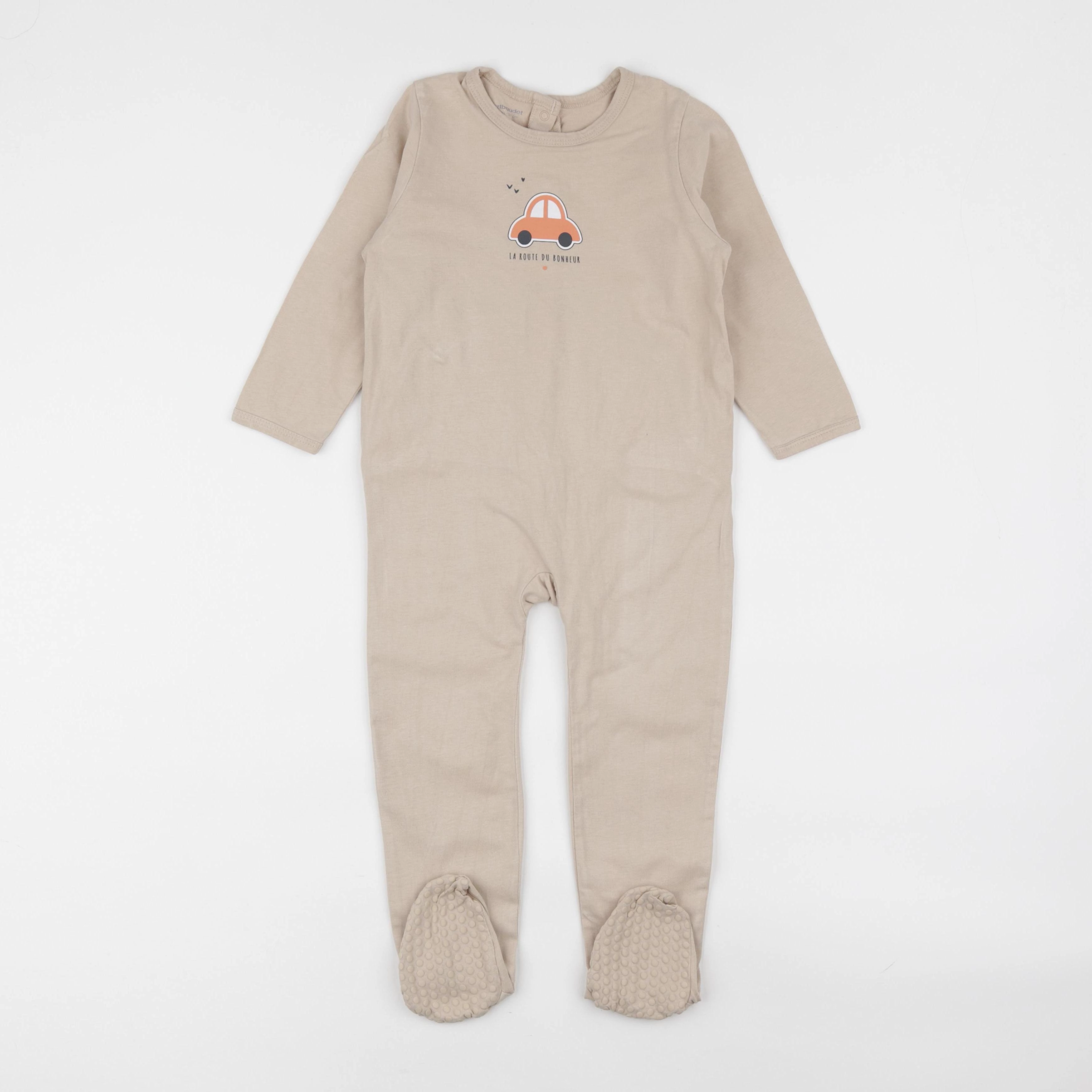 Vertbaudet - pyjama coton beige - 36 mois