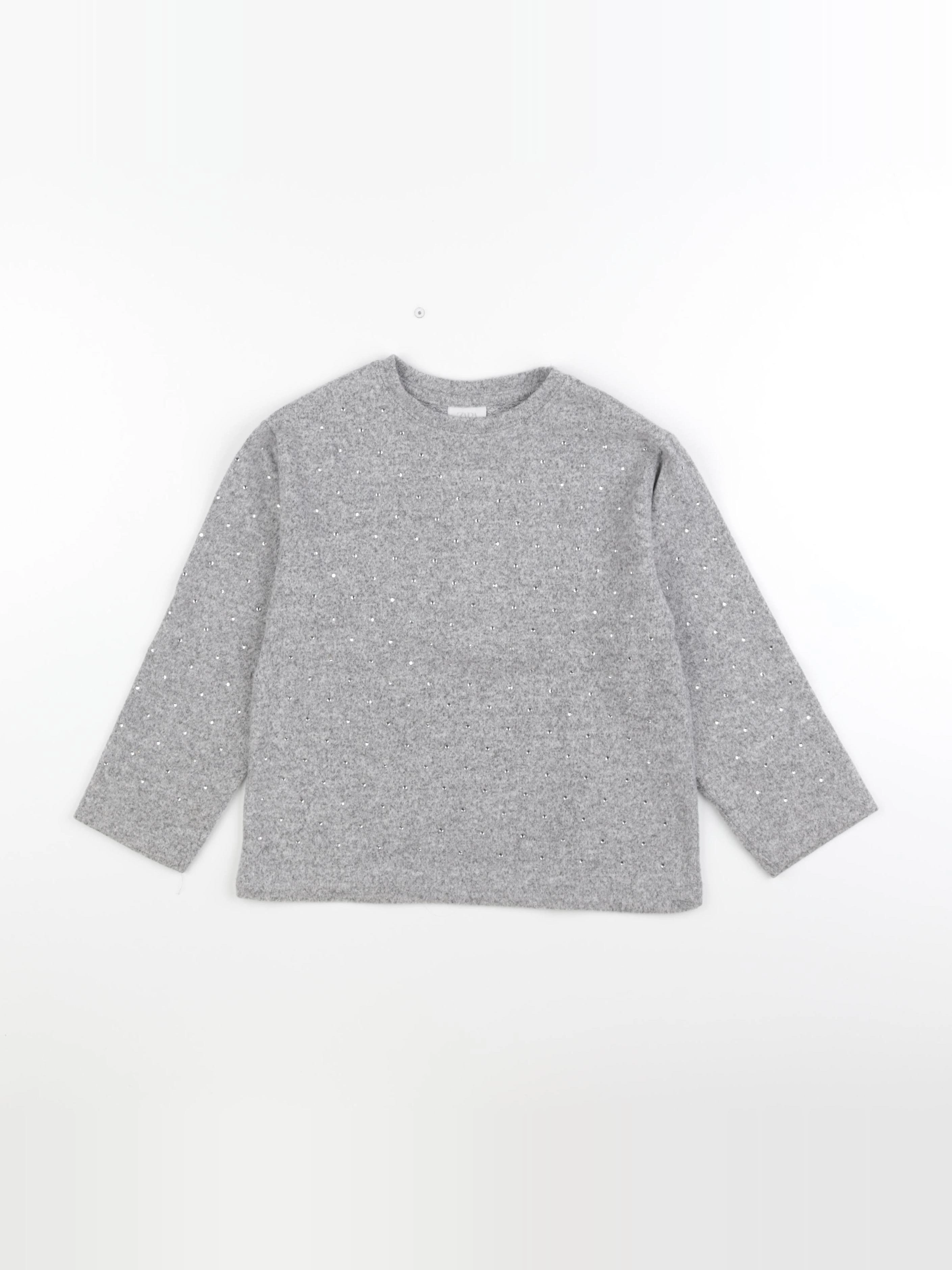Zara - pull gris, argent - 6 ans