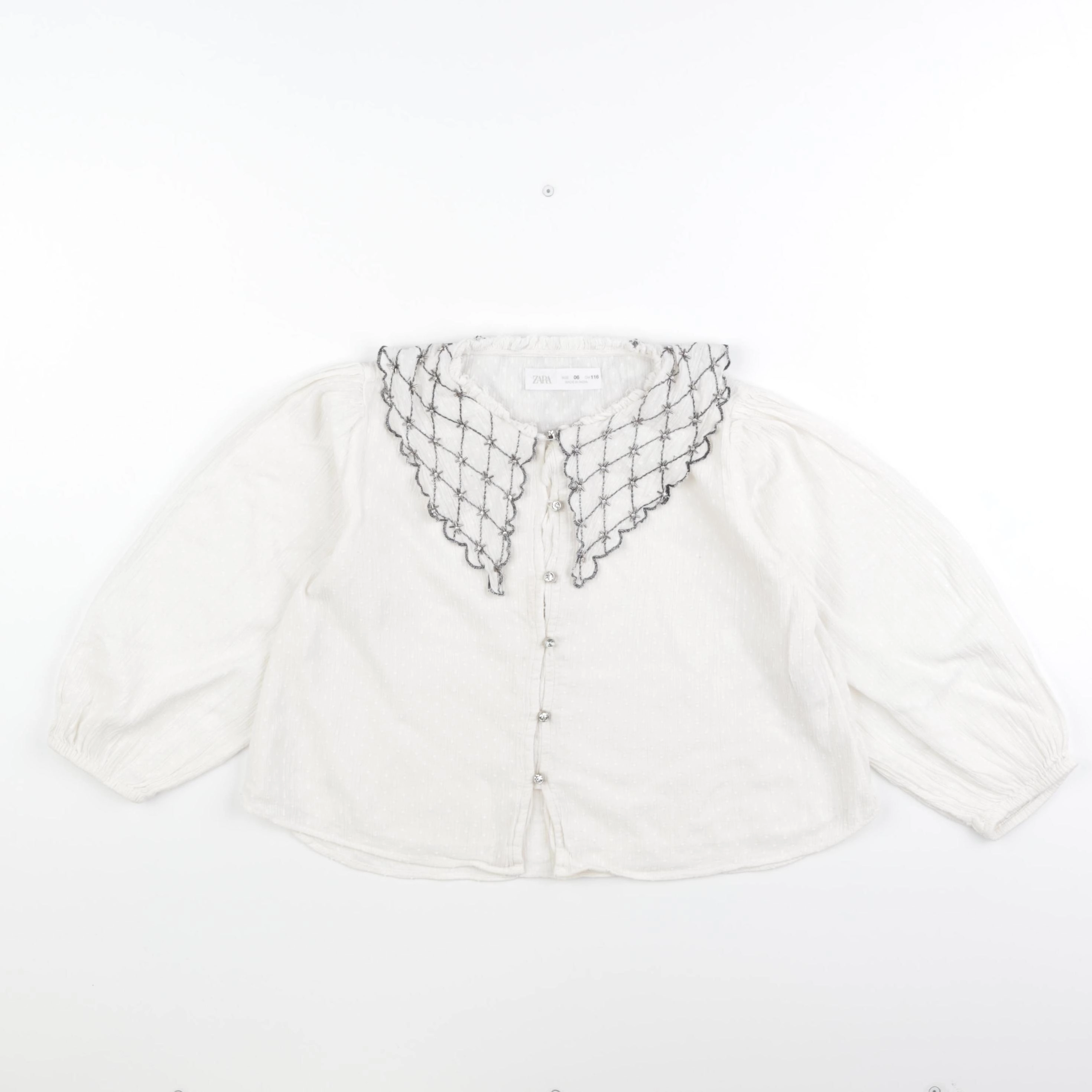 Zara - blouse blanc, argent - 6 ans