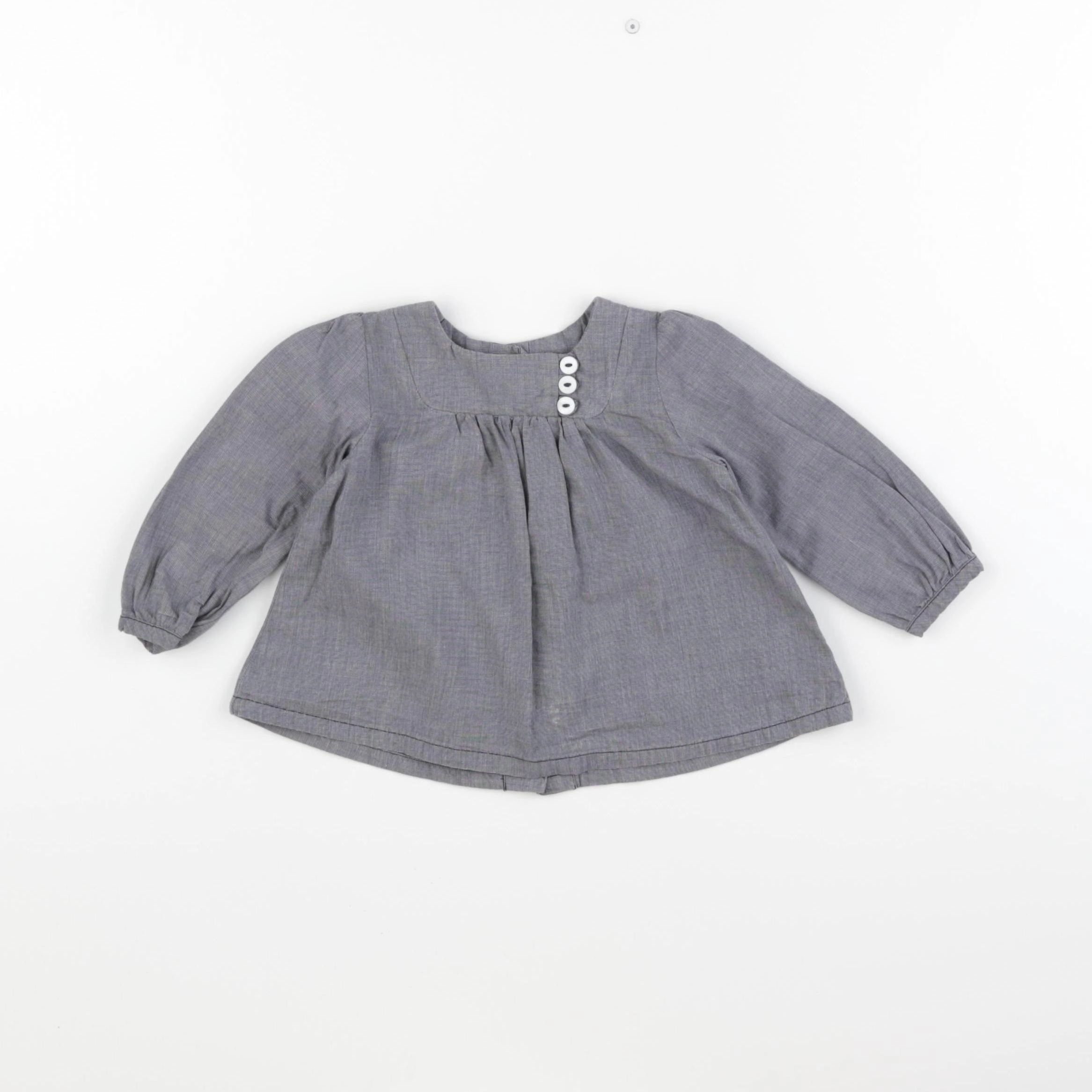 Petit Bateau - blouse bleu - 6 mois