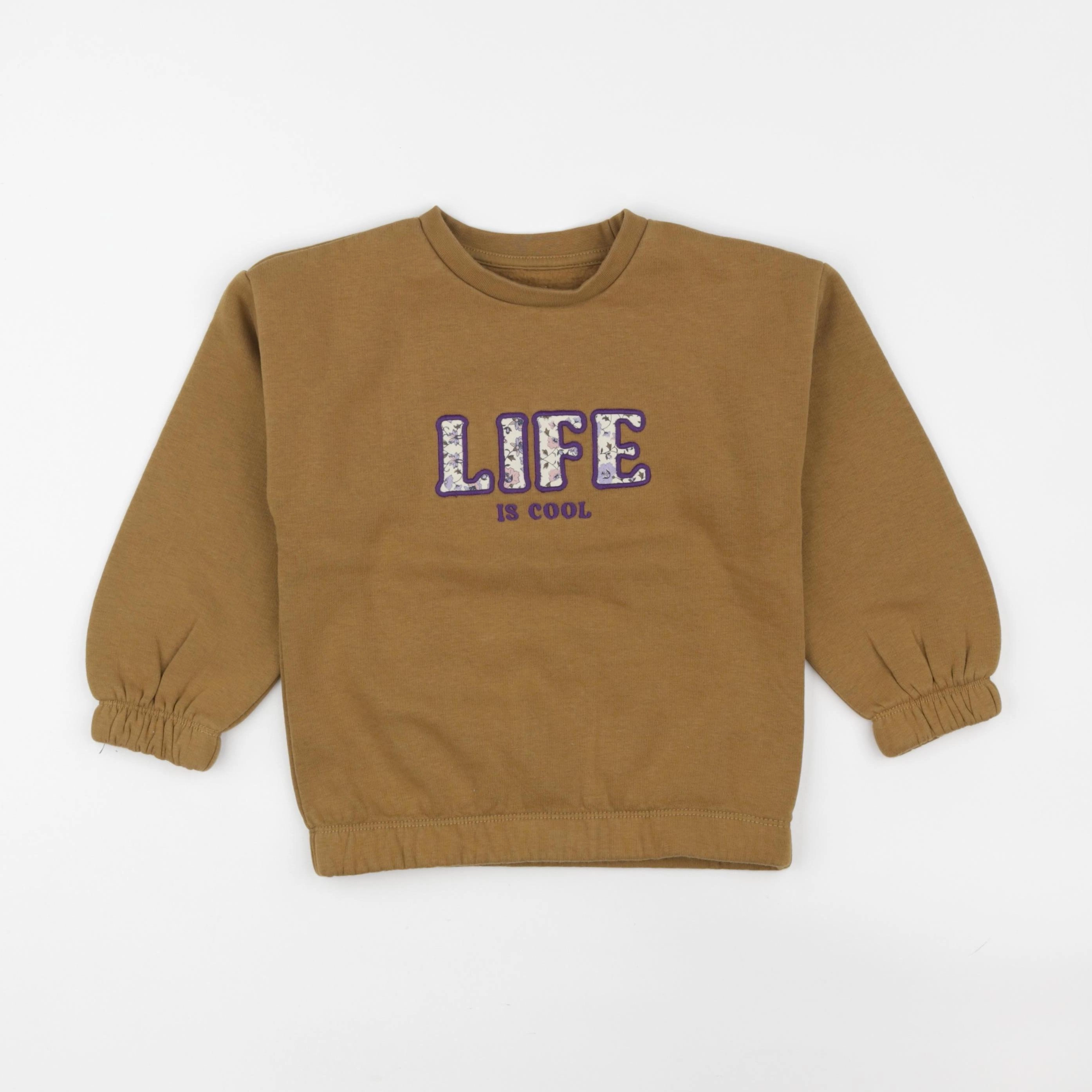 Vertbaudet - sweat marron - 6 ans