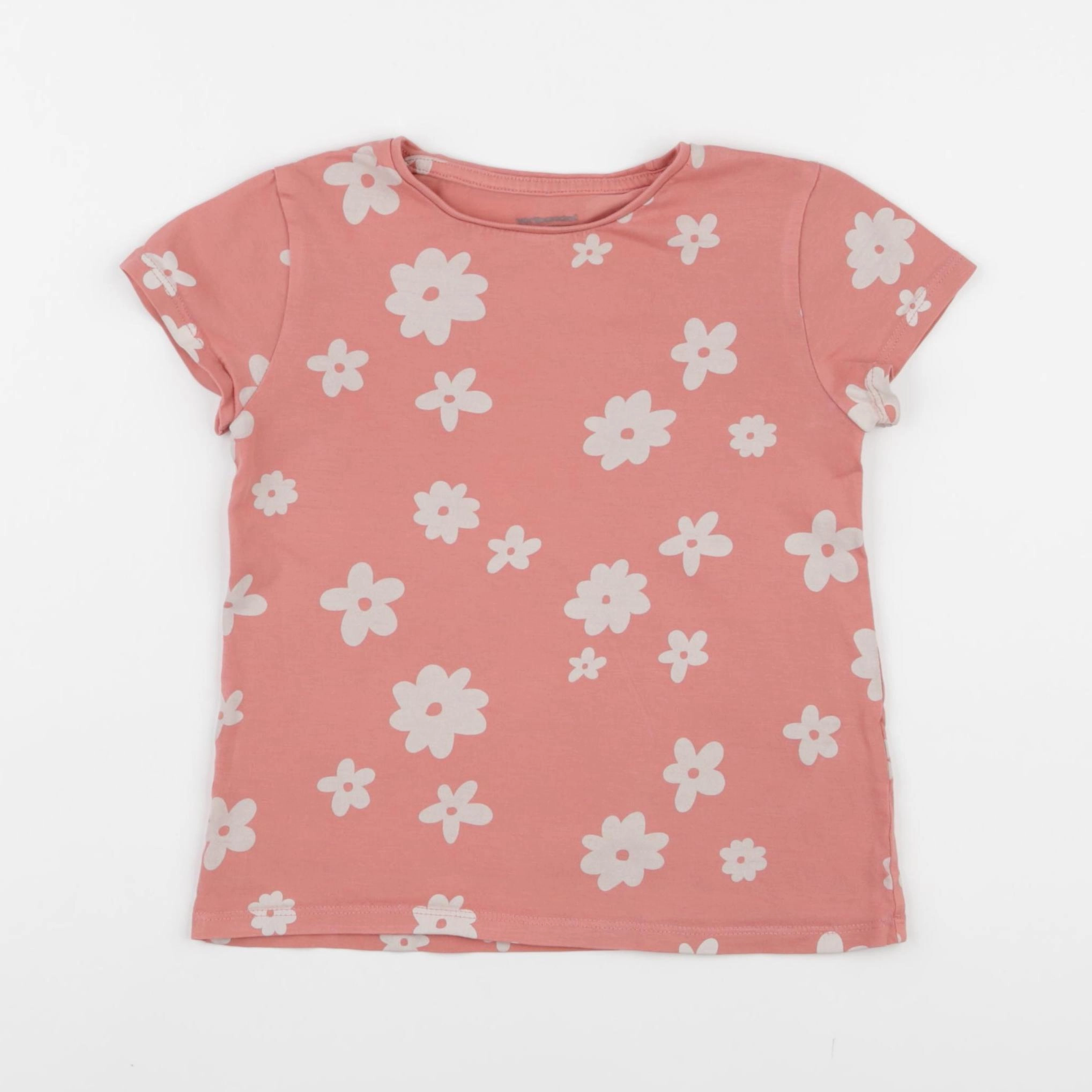 Vertbaudet - tee-shirt rose, blanc - 5 ans