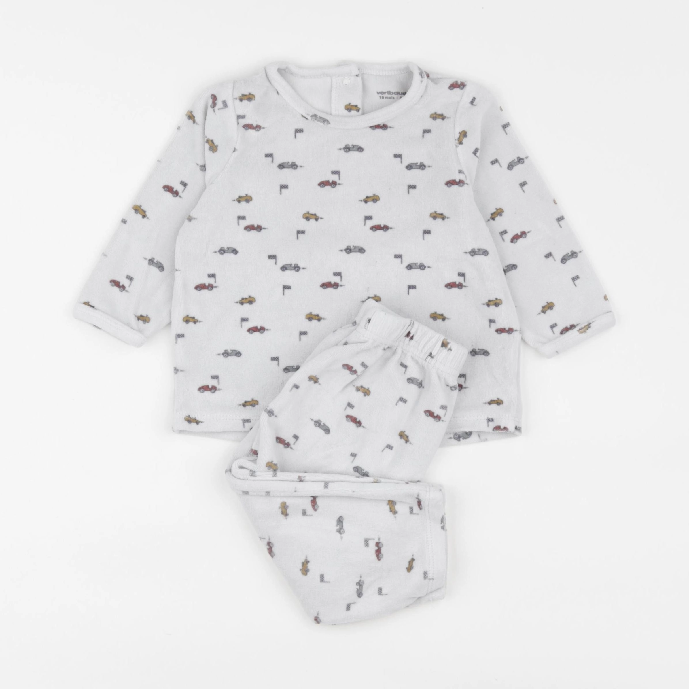 Vertbaudet - pyjama velours multicolore - 18 mois