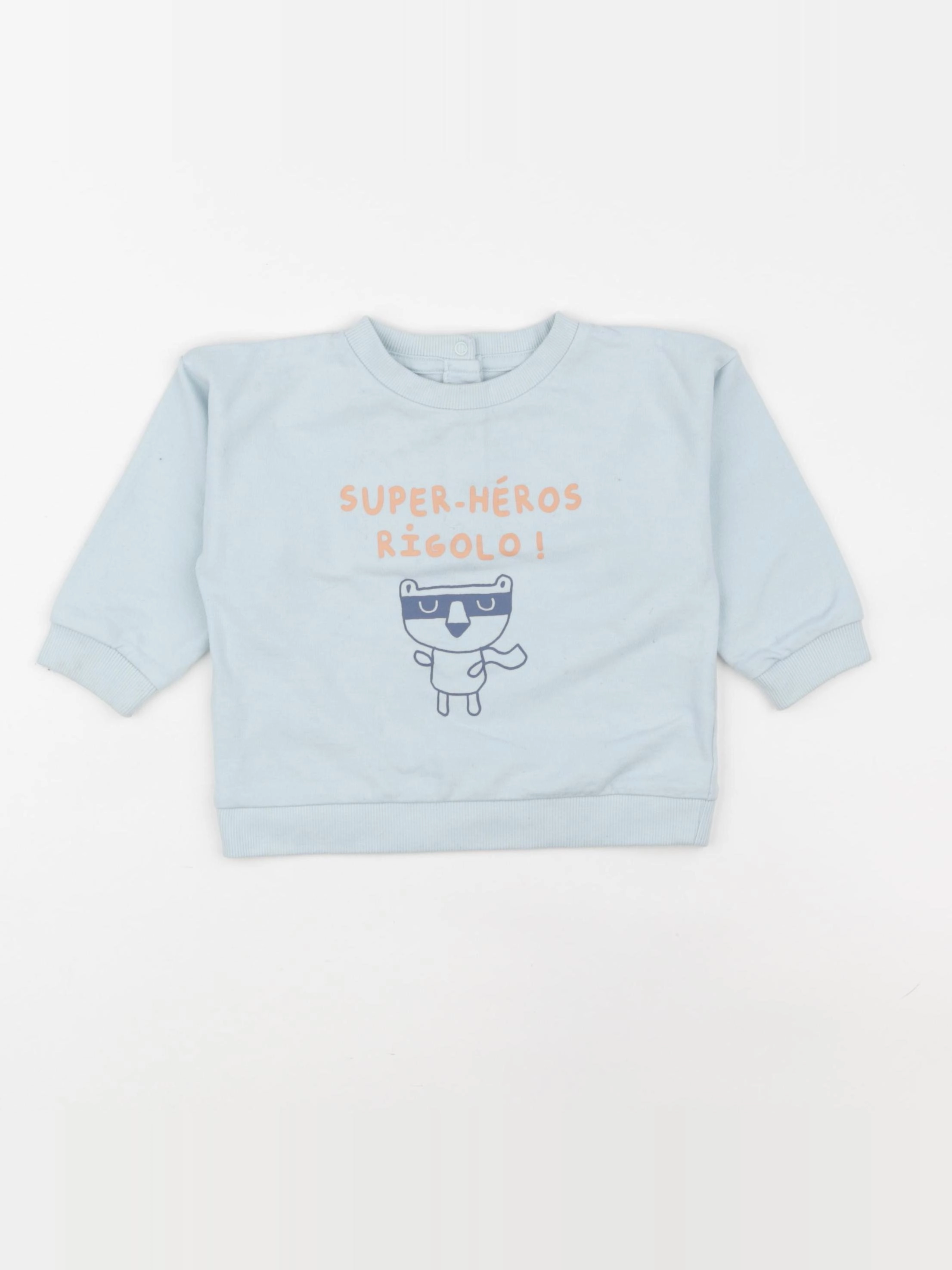 Vertbaudet - sweat bleu - 18 mois