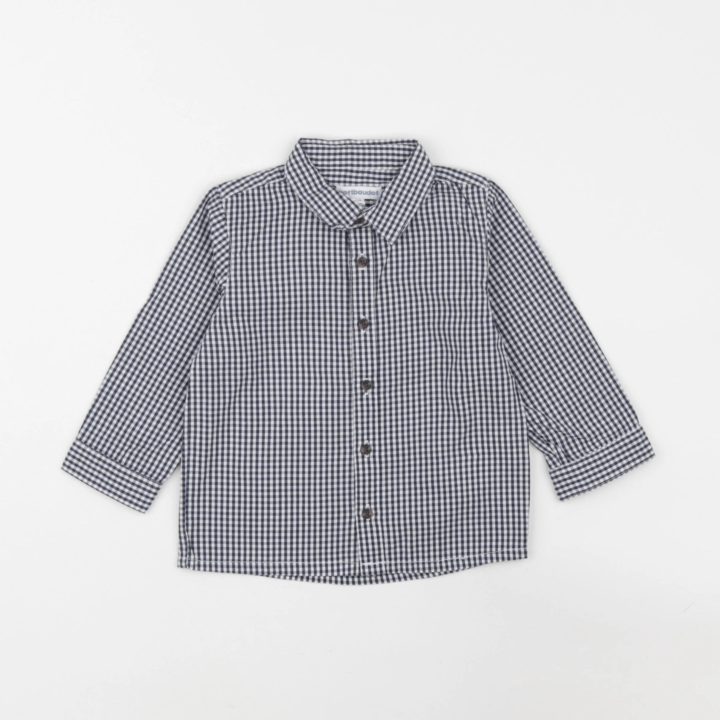 Vertbaudet - chemise blanc, bleu - 18 mois
