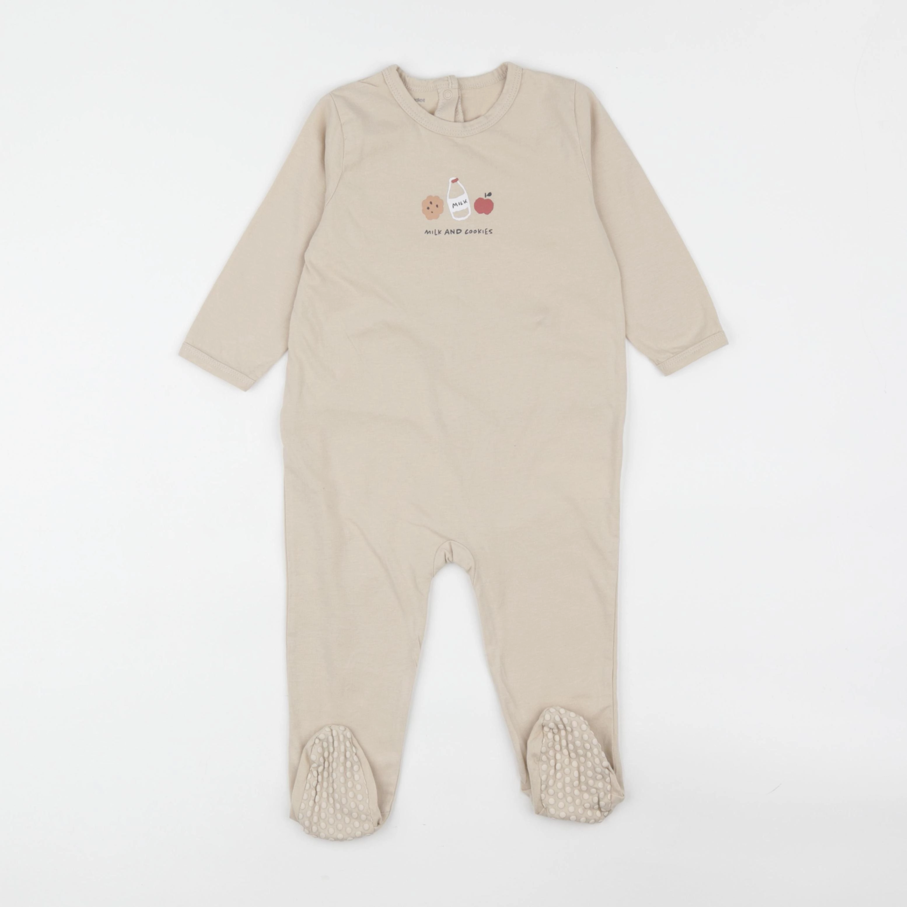 Vertbaudet - pyjama coton beige - 18 mois