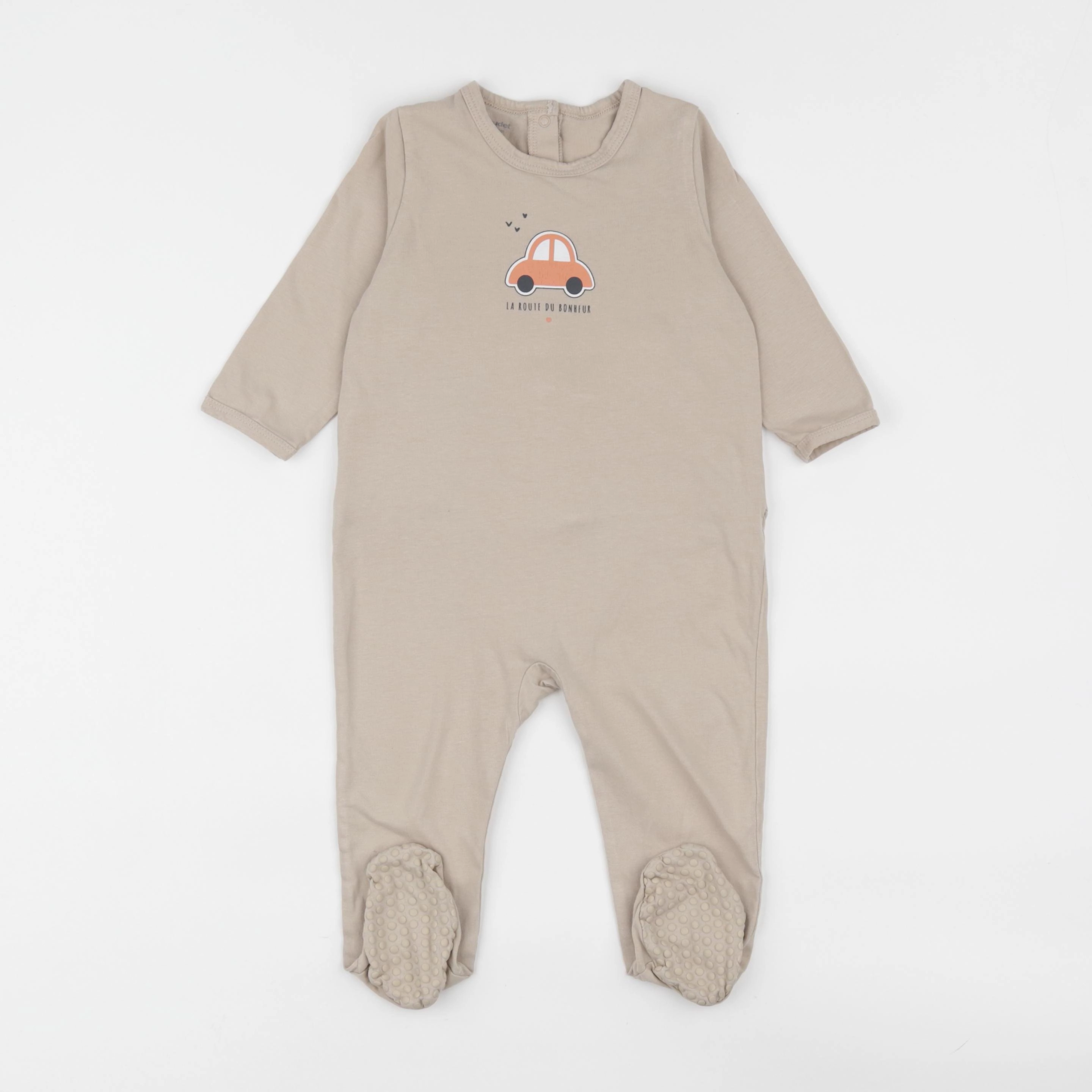 Vertbaudet - pyjama coton beige - 18 mois