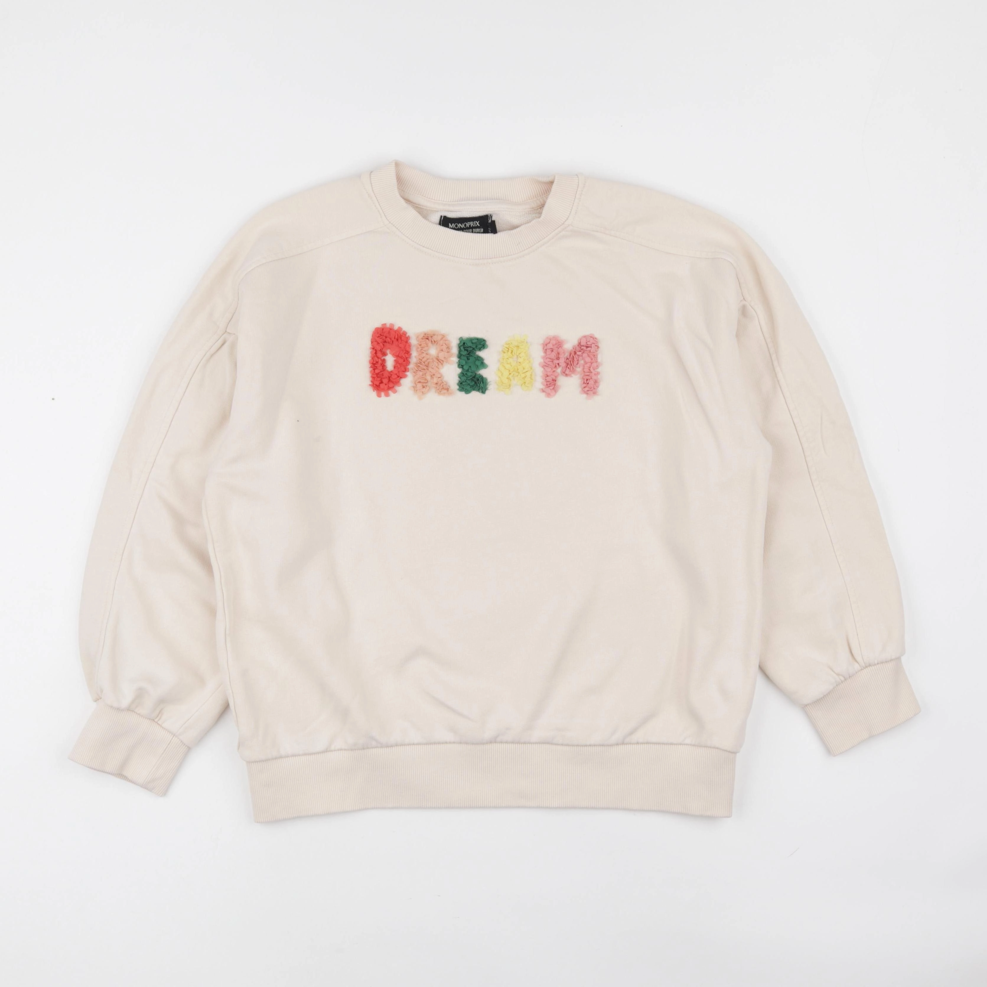 Monoprix - sweat beige - 14 ans