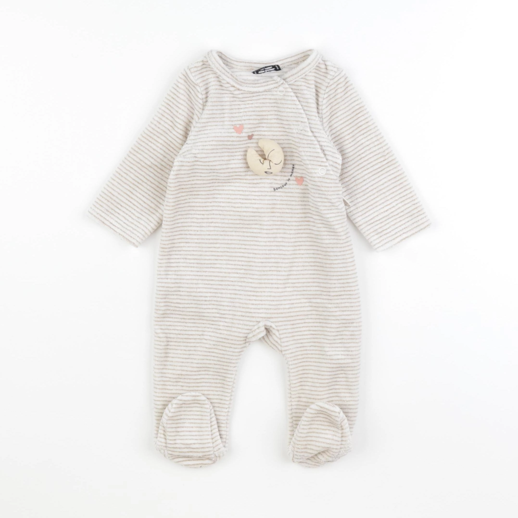 Tape à l'oeil - pyjama velours beige, or - 3 mois