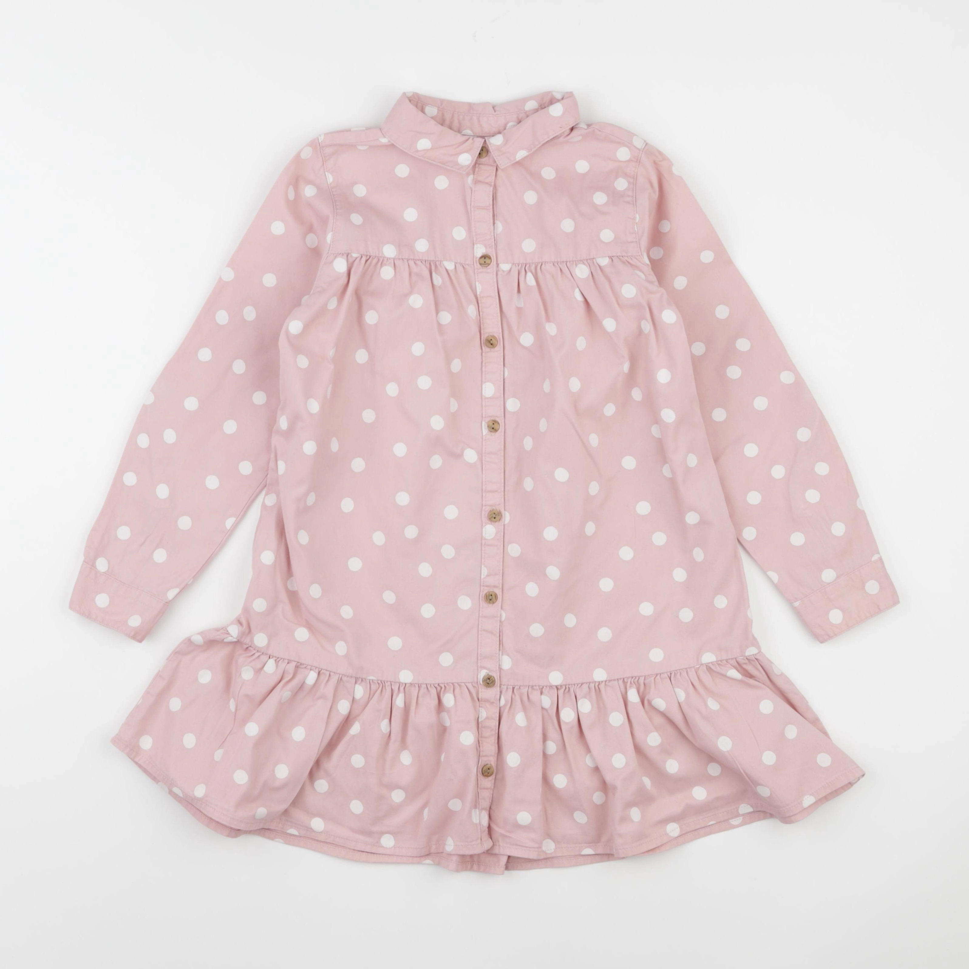 Vertbaudet - robe rose, blanc - 7 ans
