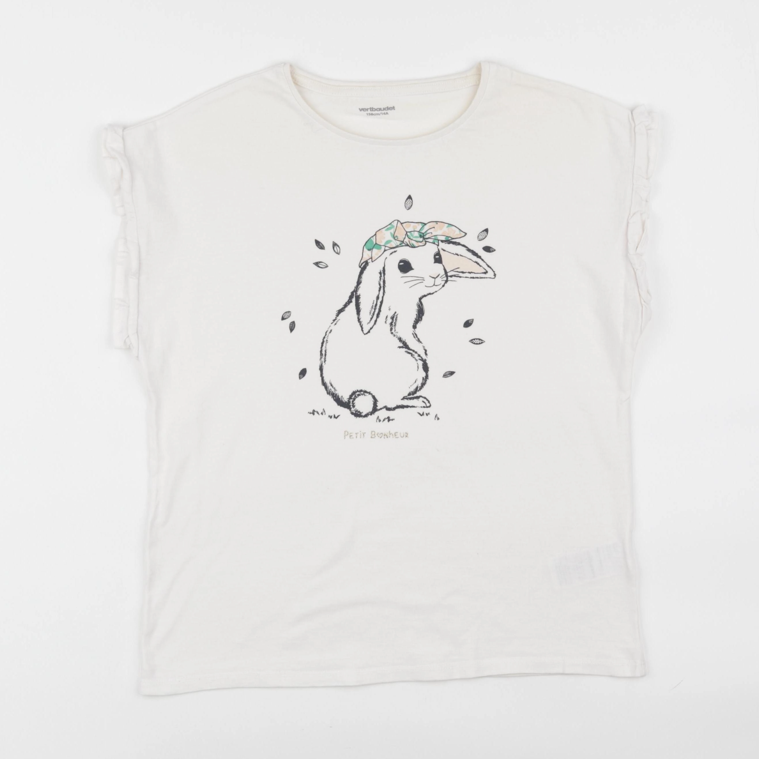 Vertbaudet - tee-shirt beige - 14 ans
