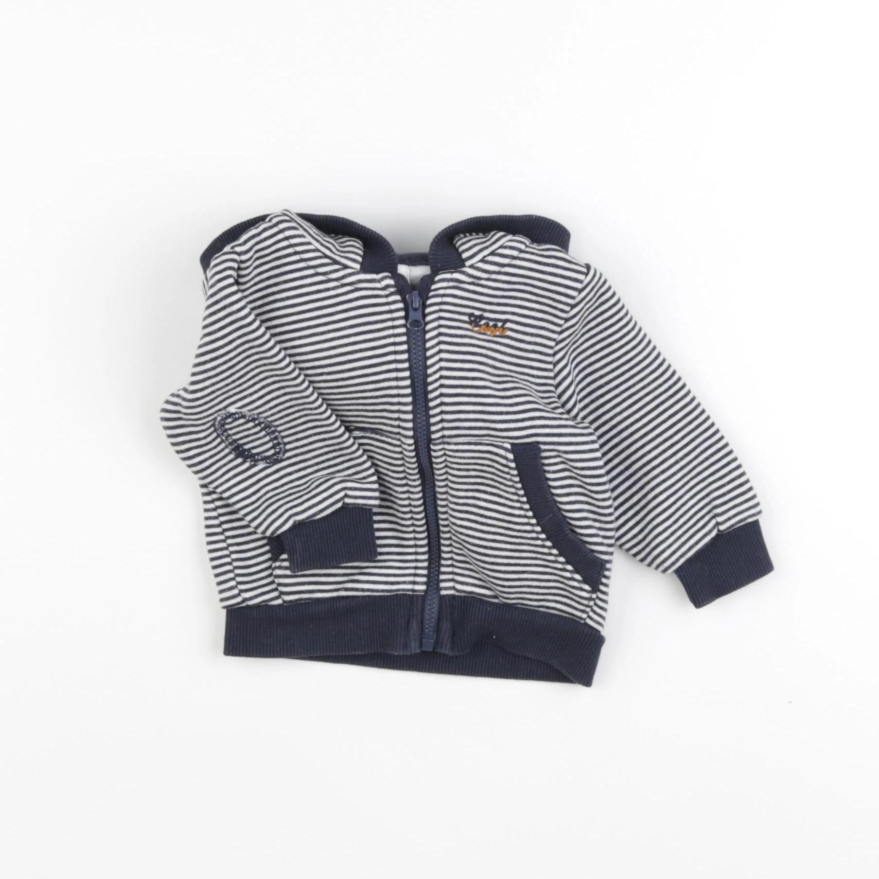 Tape à l'oeil - sweat blanc, bleu - 3 mois