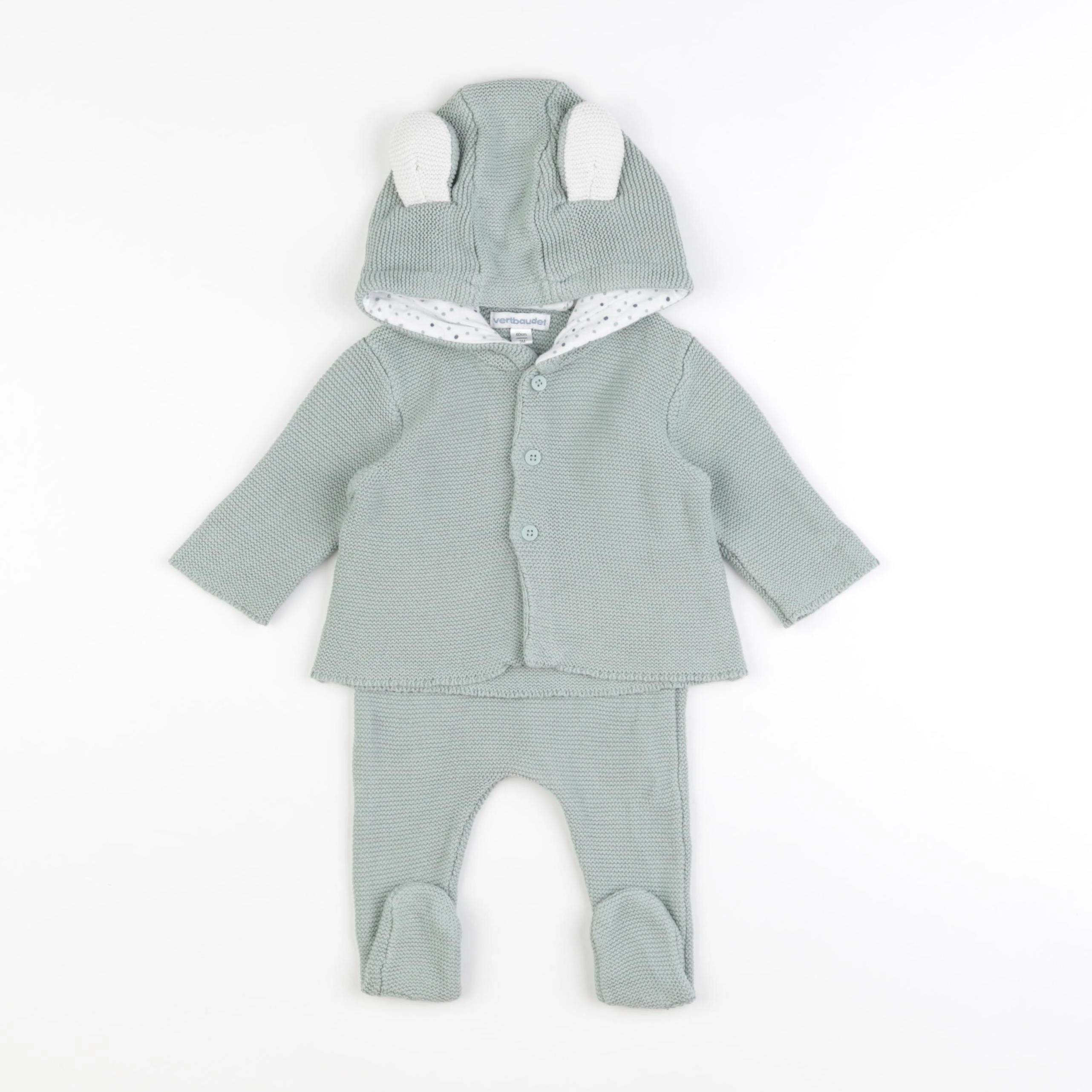 Vertbaudet - ensemble vert - 3 mois