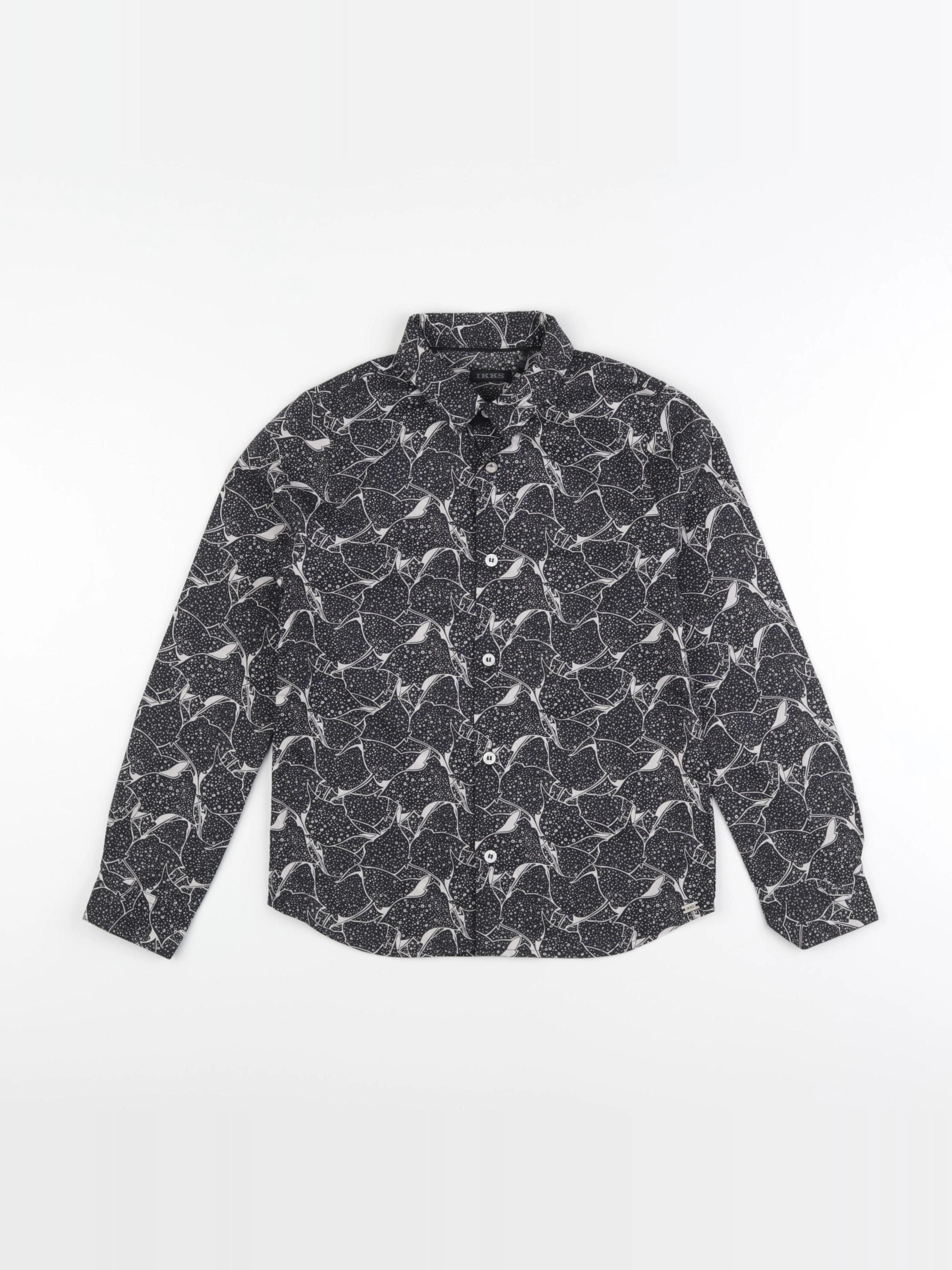 IKKS - chemise gris, blanc - 8 ans
