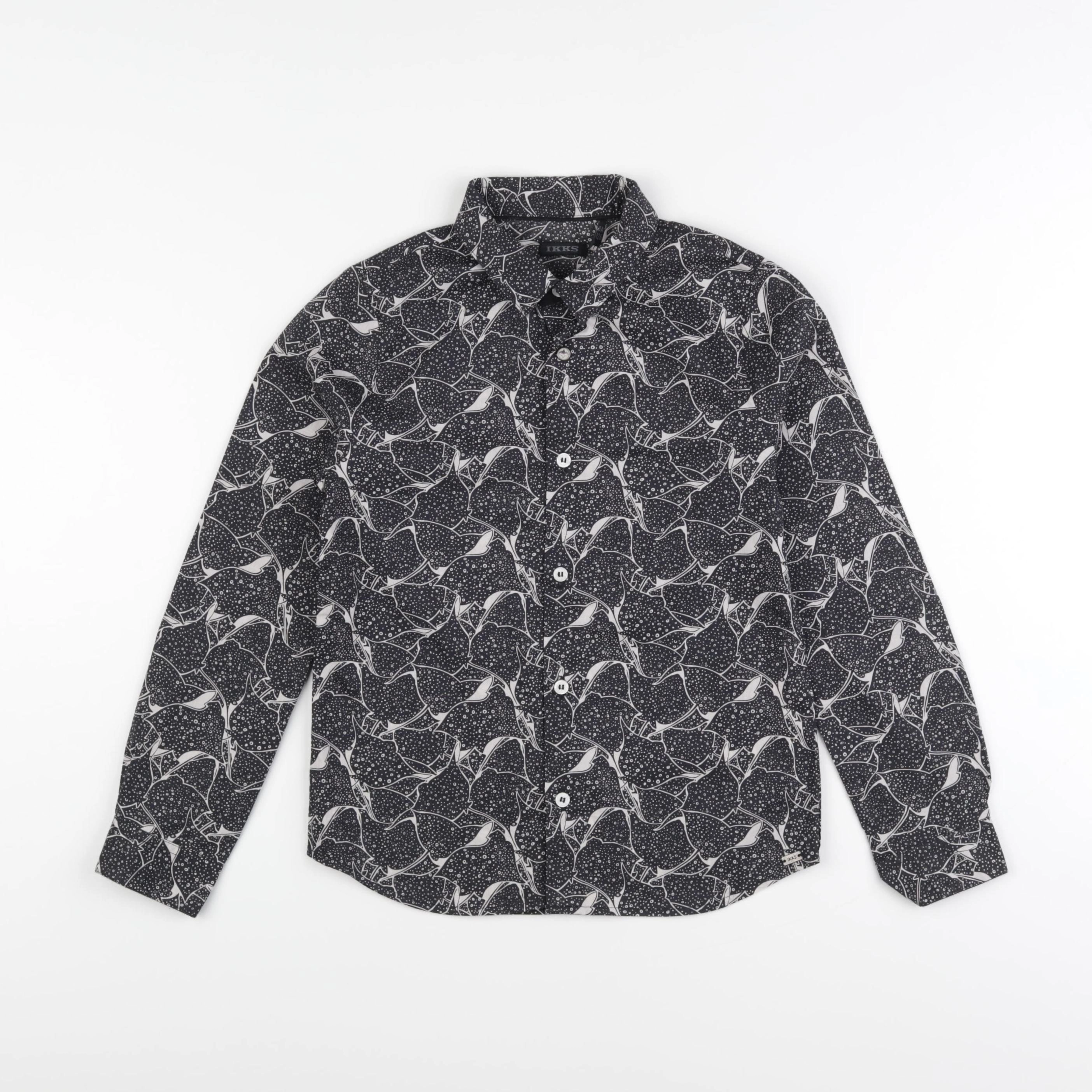 IKKS - chemise gris, blanc - 8 ans
