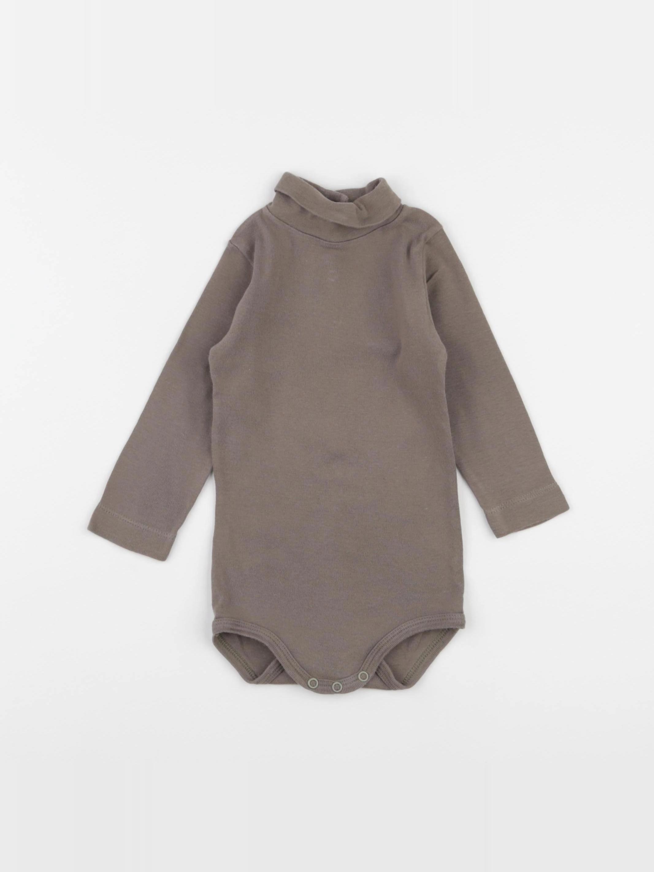 Petit Bateau - body à col marron - 12 mois
