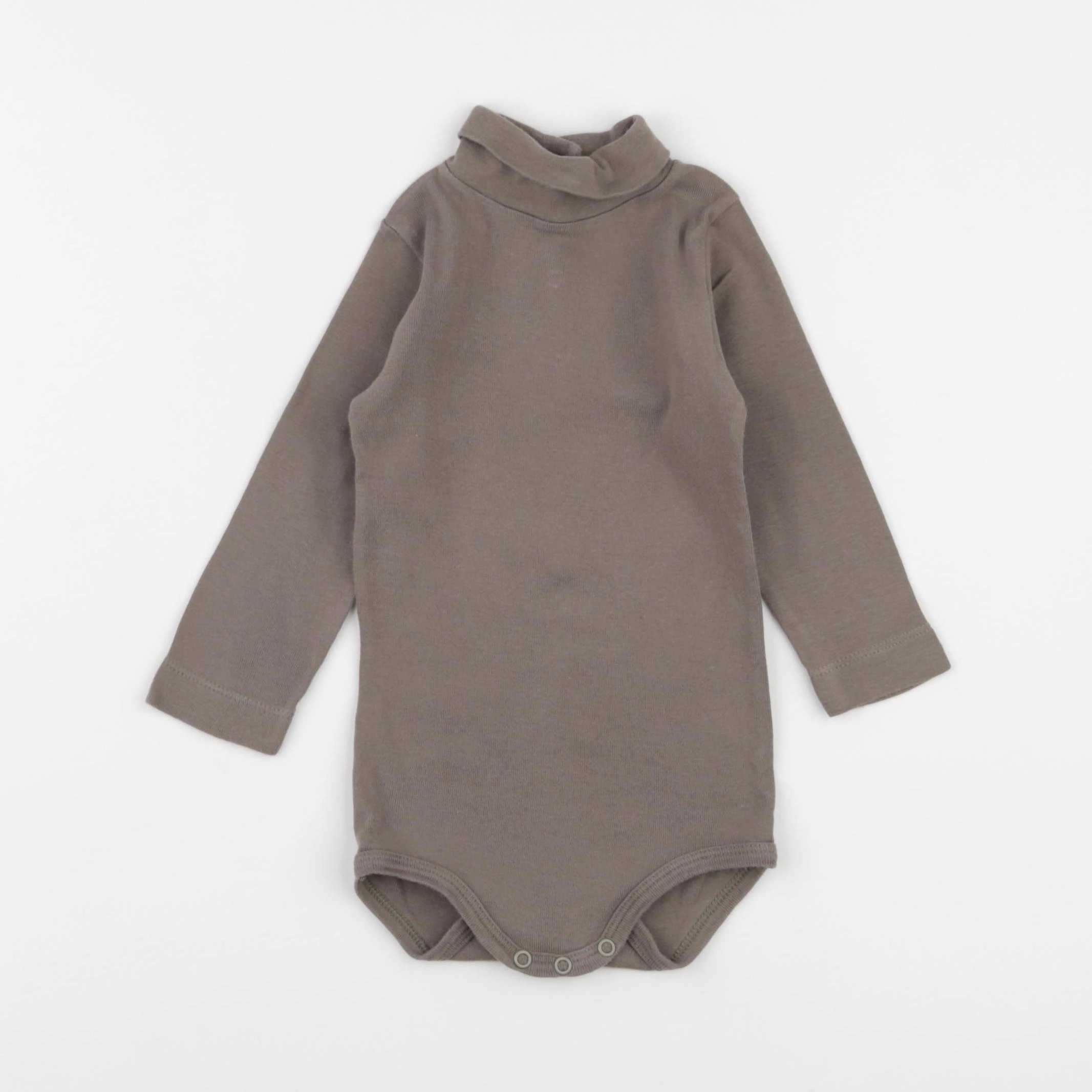 Petit Bateau - body à col marron - 12 mois