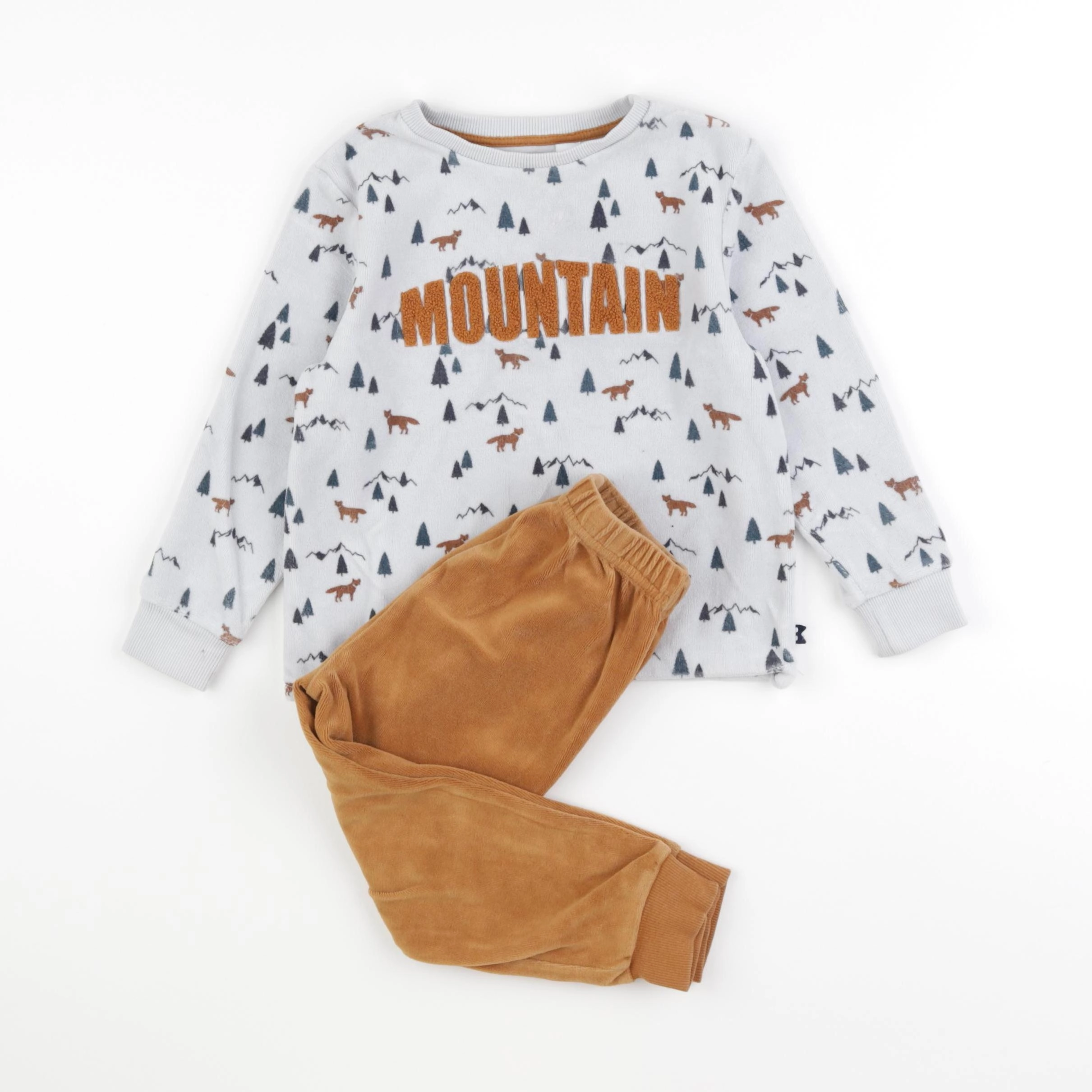Okaidi - pyjama velours multicolore - 3 ans