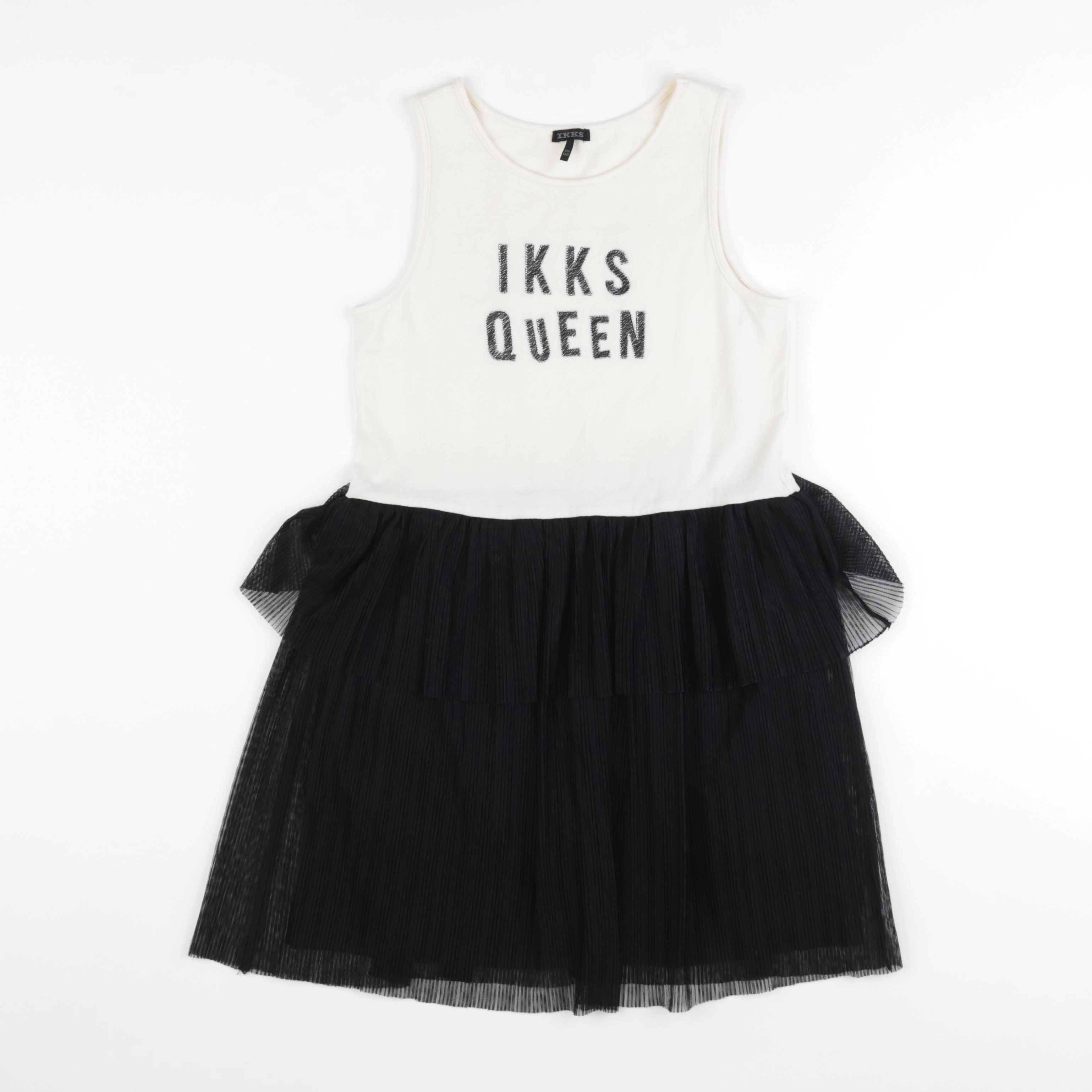 IKKS - robe beige, noir - 10 ans