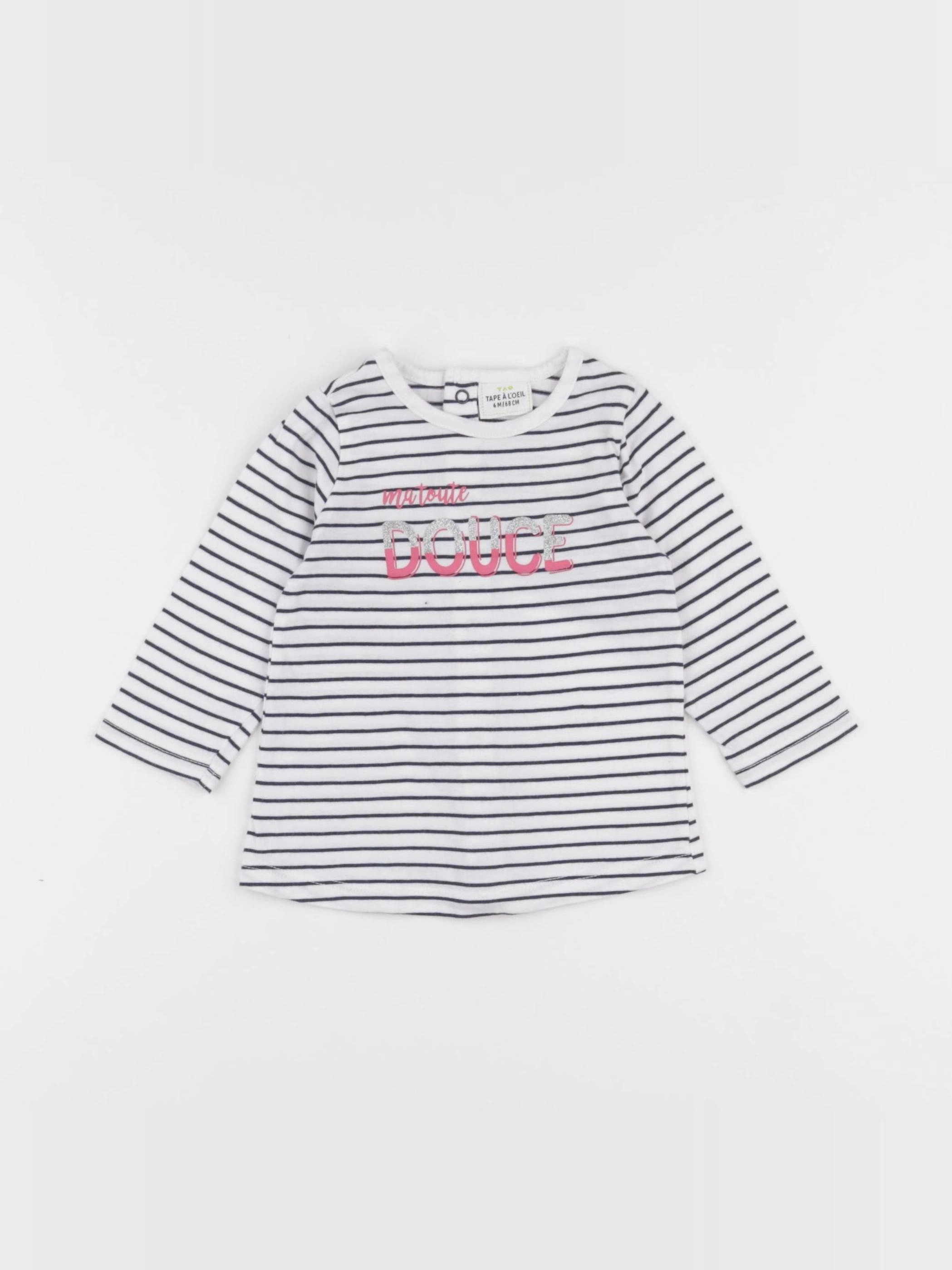 Tape à l'oeil - tee-shirt blanc, bleu - 6 mois