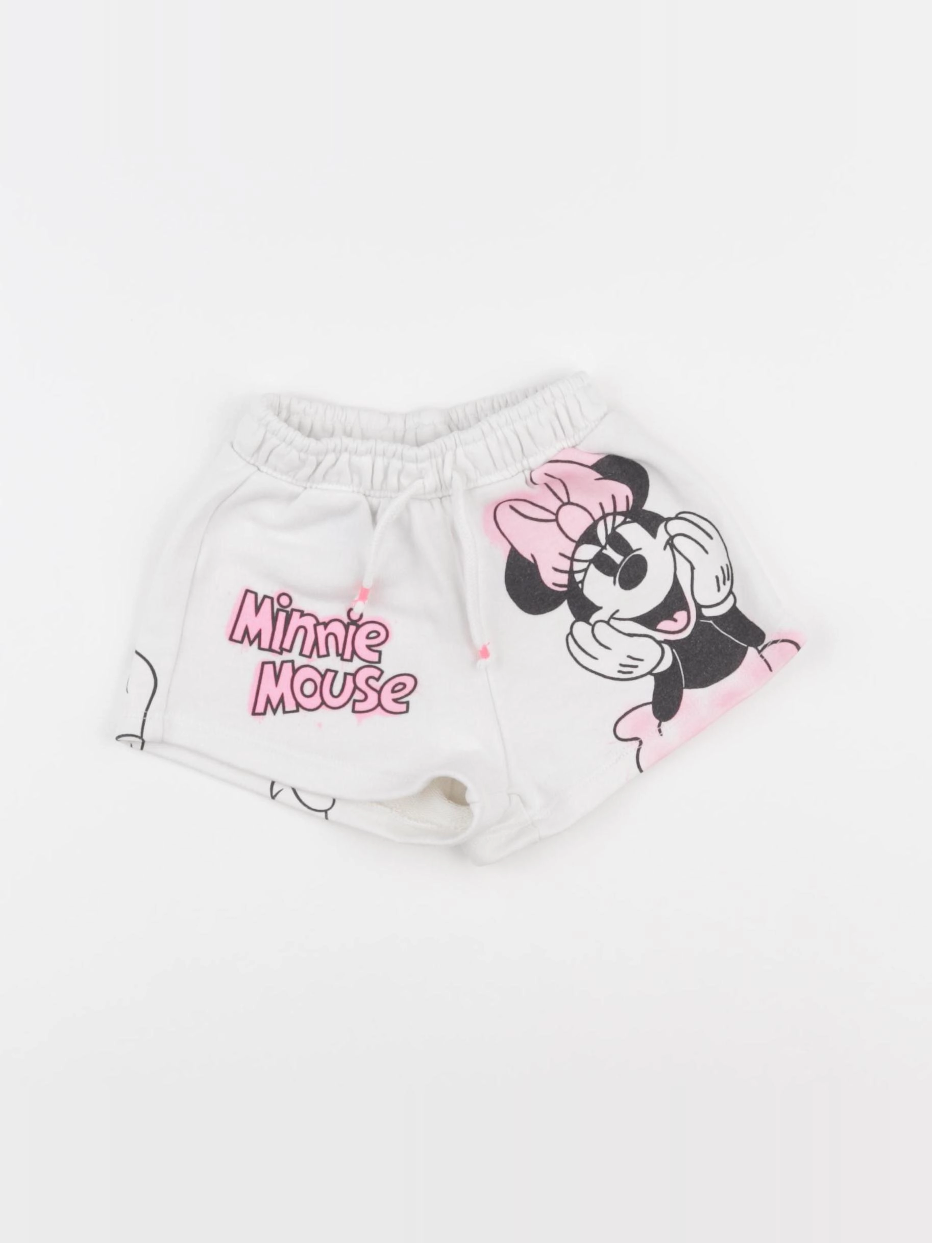 Zara - short blanc, rose - 18/24 mois