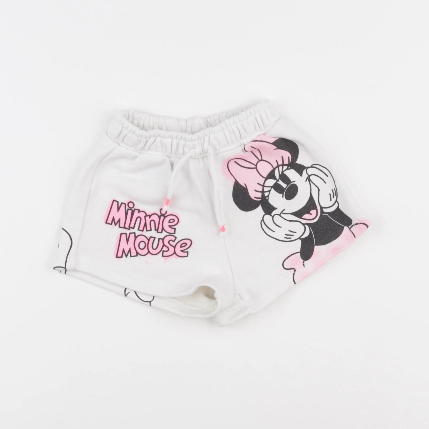 Zara - short blanc, rose - 18/24 mois