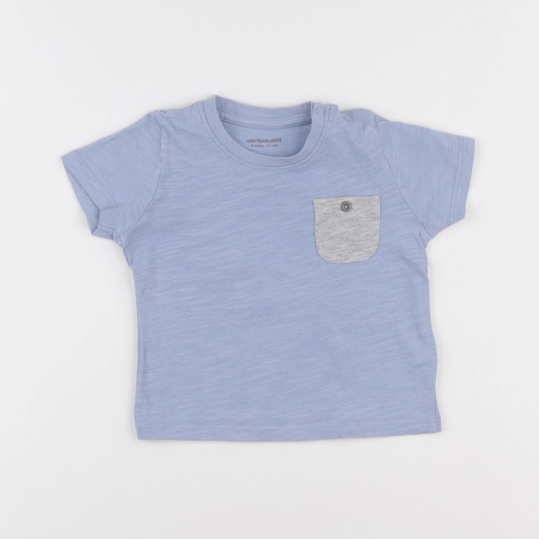 Vertbaudet - tee-shirt bleu - 9 mois