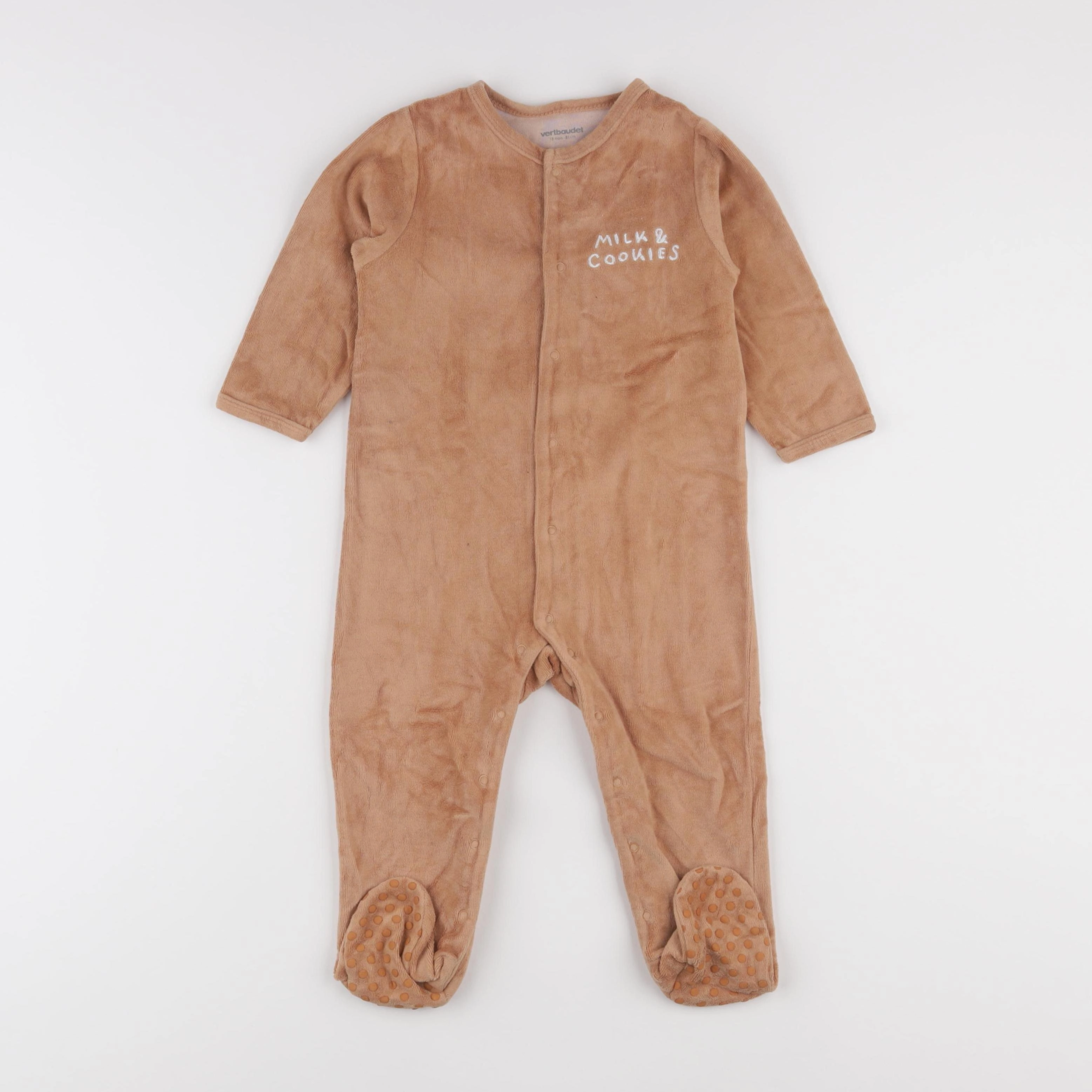Vertbaudet - pyjama velours marron - 18 mois