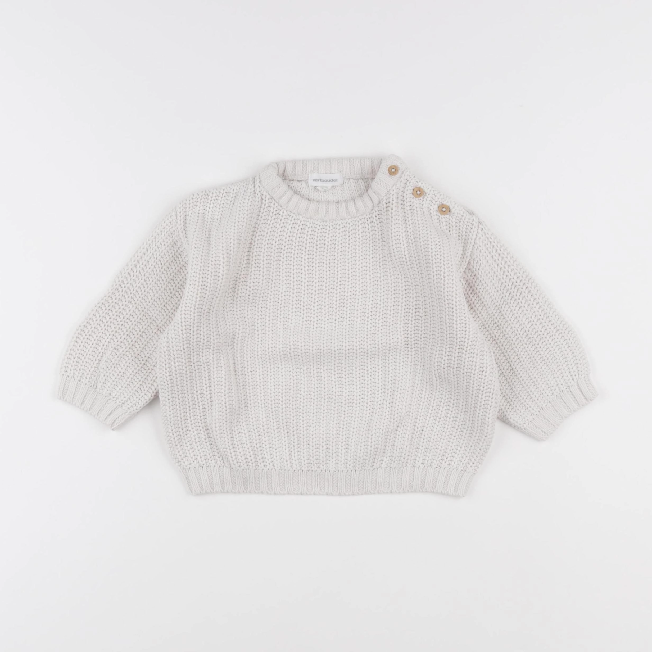 Vertbaudet - pull blanc - 12 mois