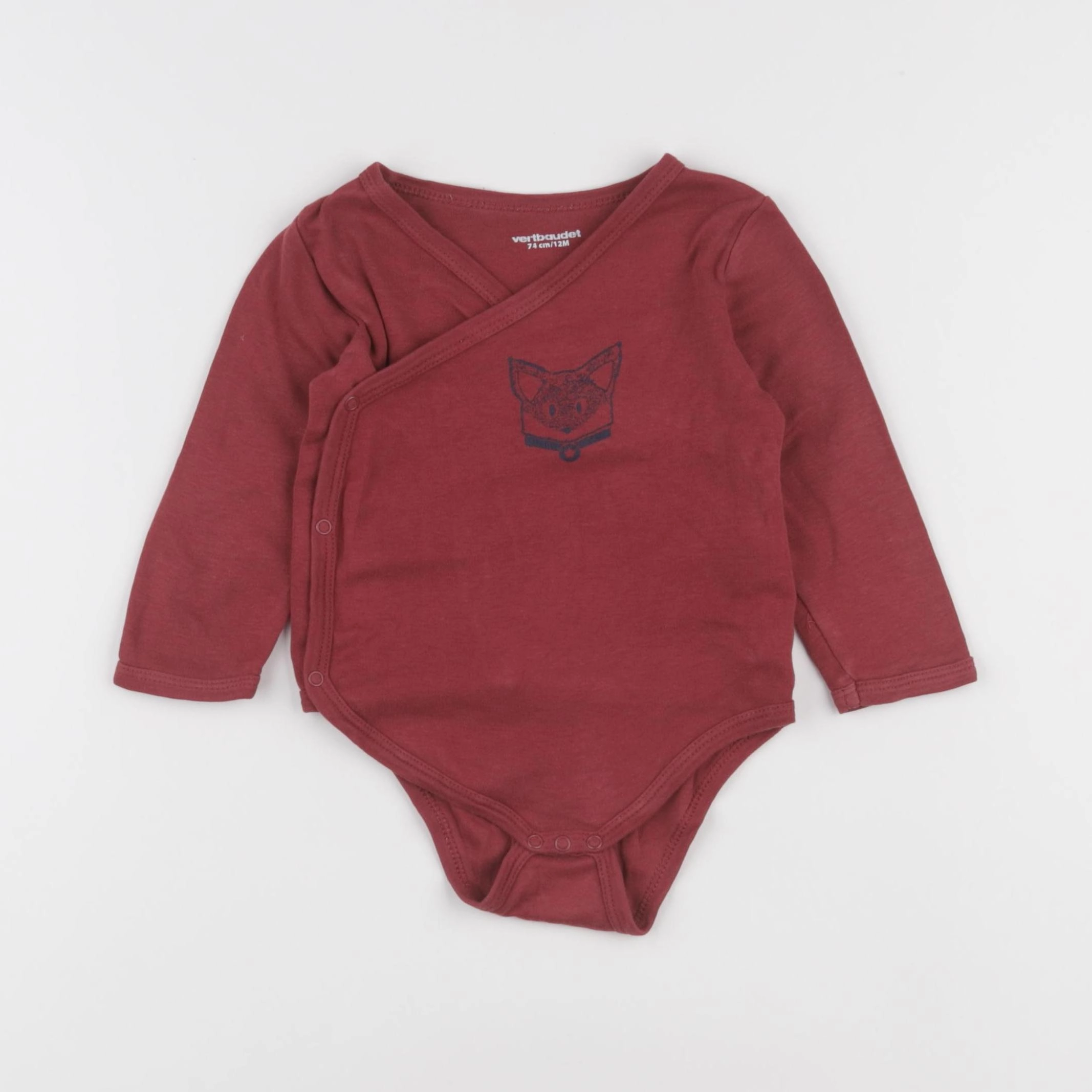 Vertbaudet - body rouge - 12 mois