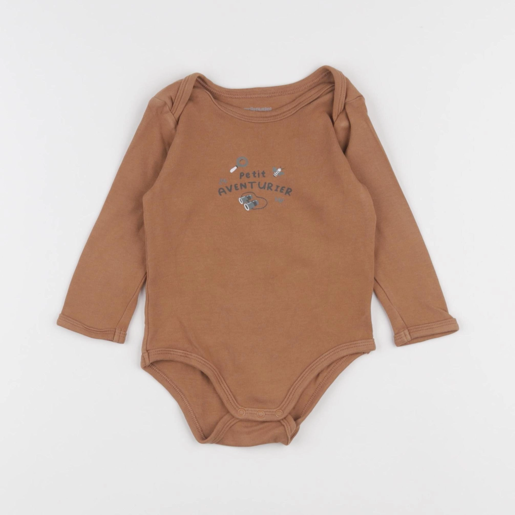 Vertbaudet - body marron - 12 mois