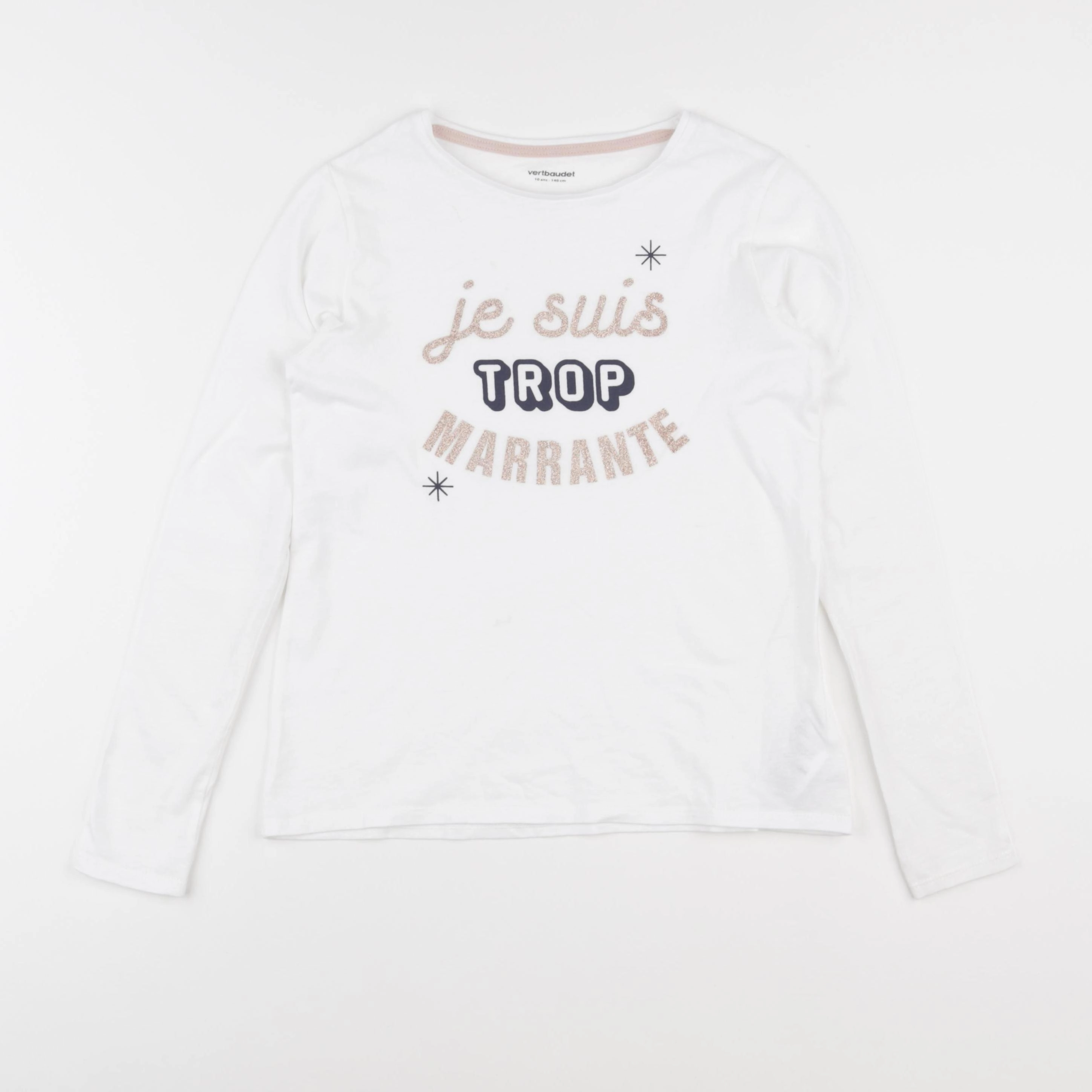 Vertbaudet - tee-shirt blanc - 10 ans