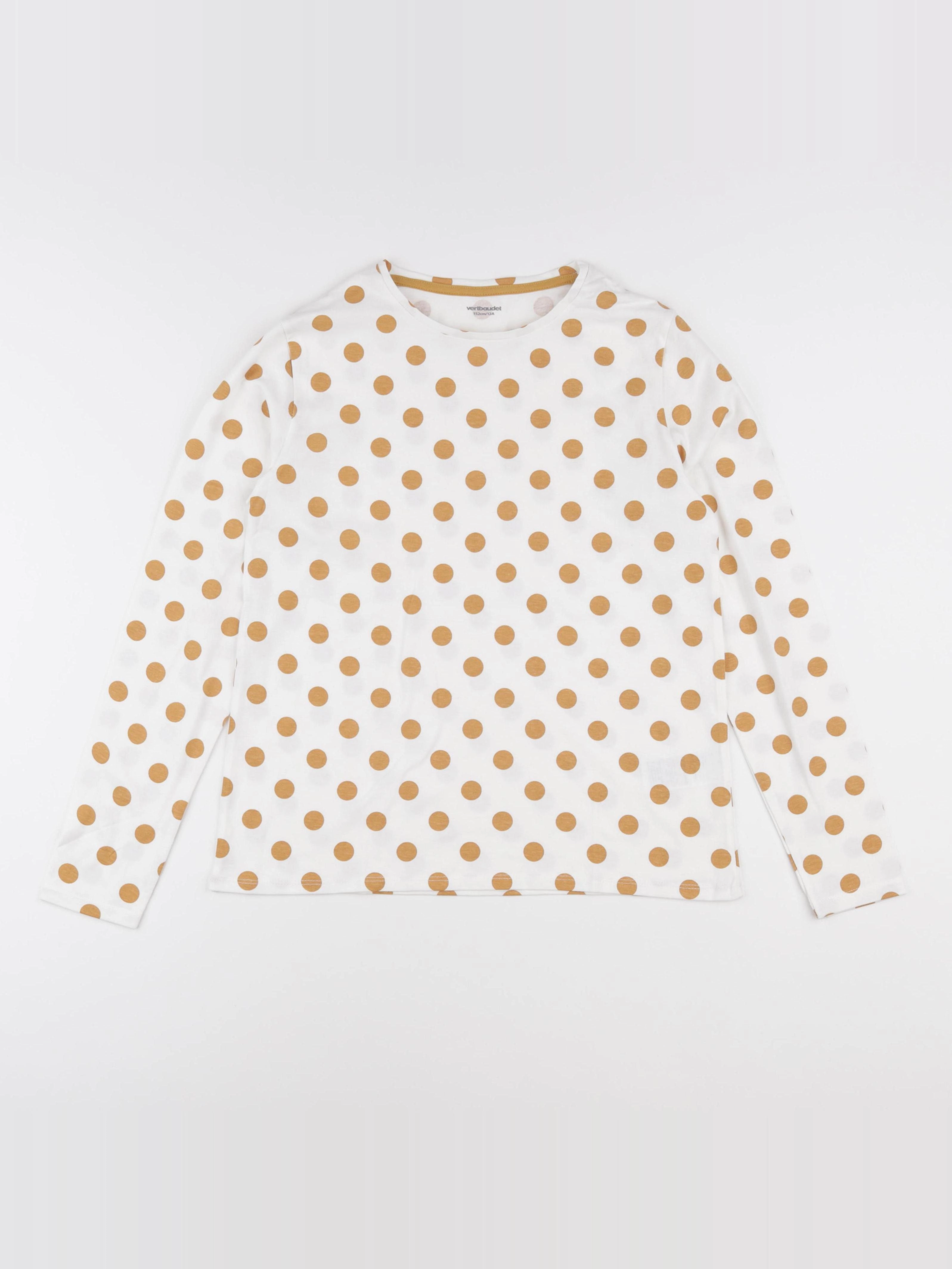 Vertbaudet - tee-shirt blanc, orange - 12 ans