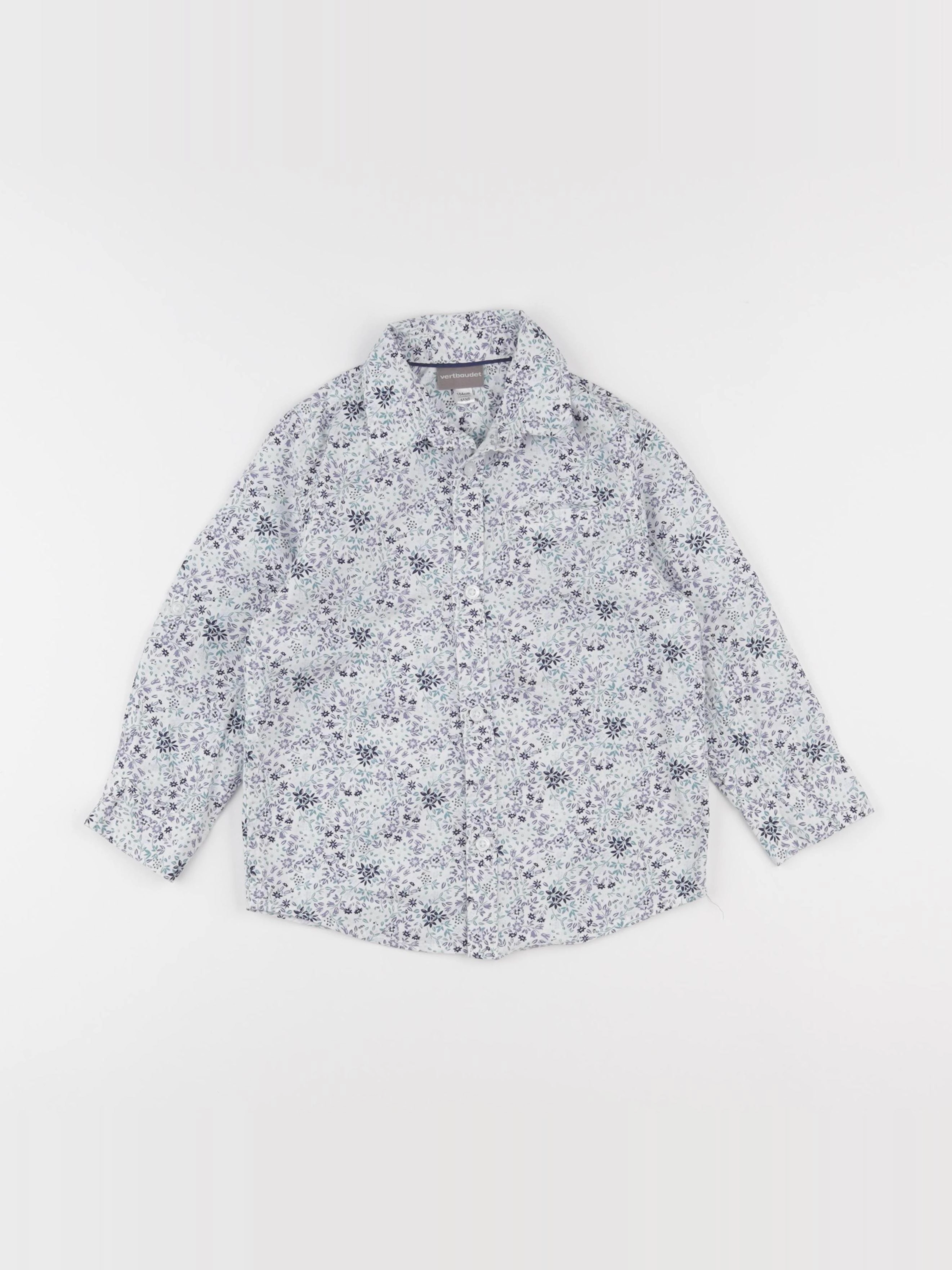 Vertbaudet - chemise blanc, bleu - 4 ans