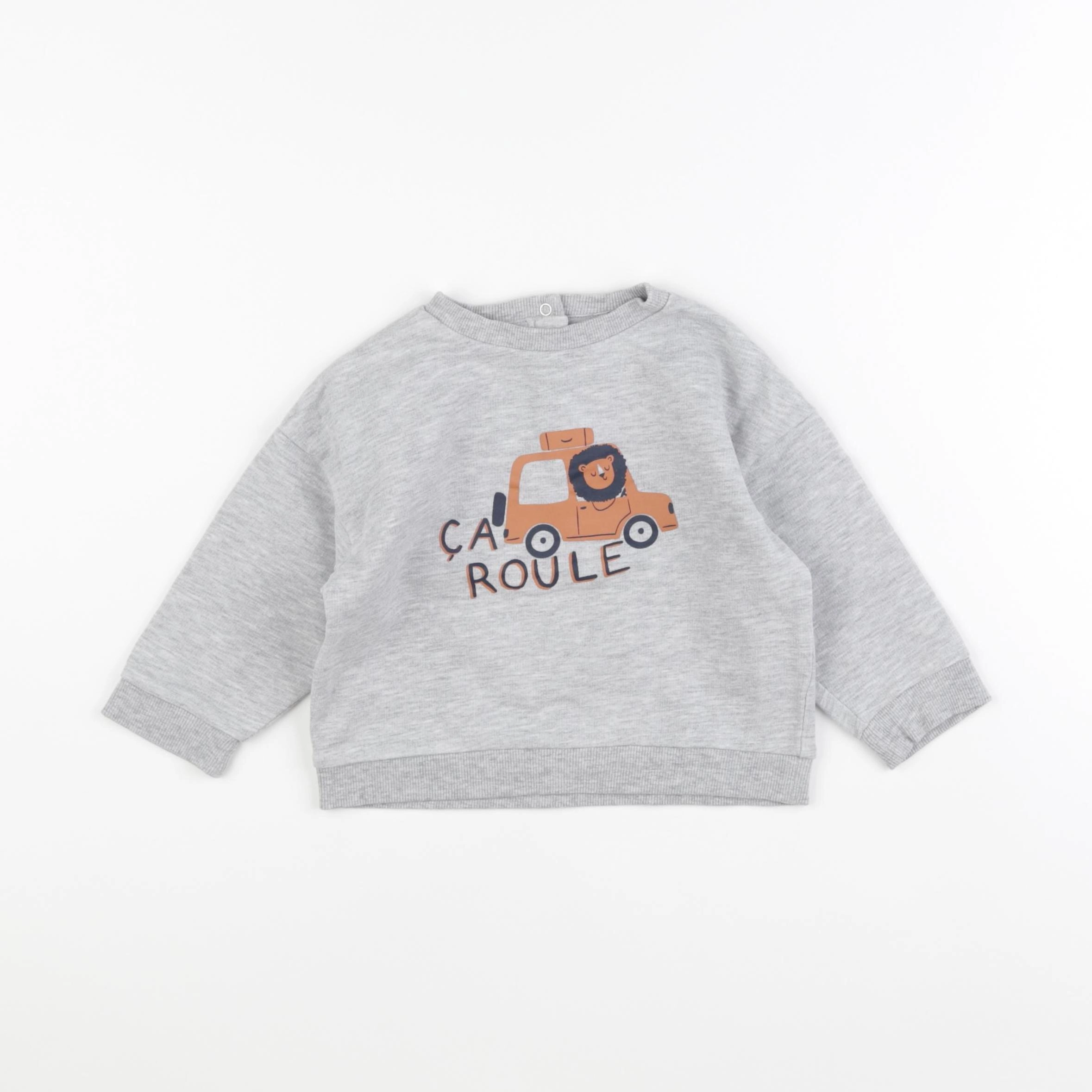 Vertbaudet - sweat gris - 18 mois
