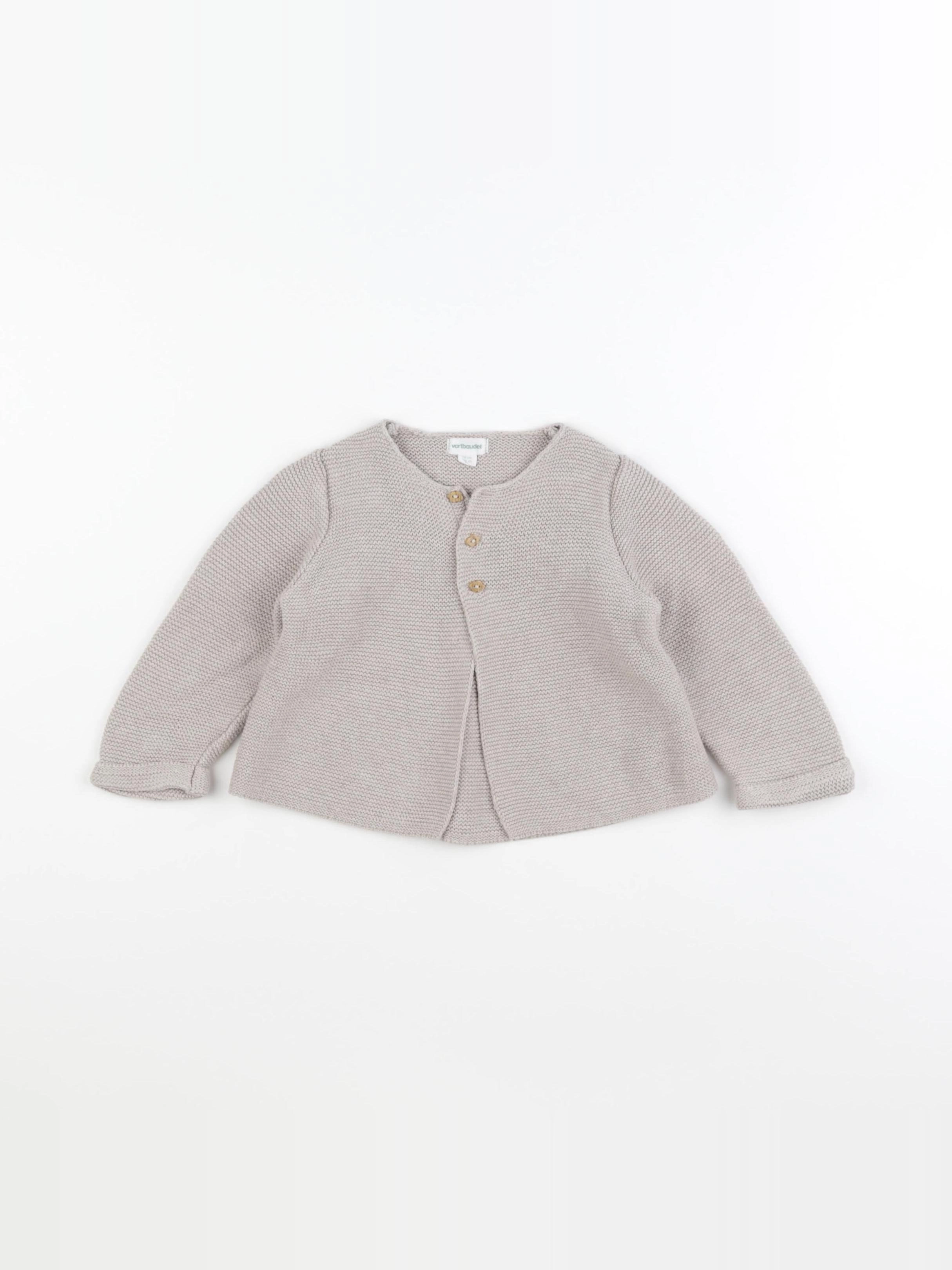 Vertbaudet - gilet beige - 12 mois