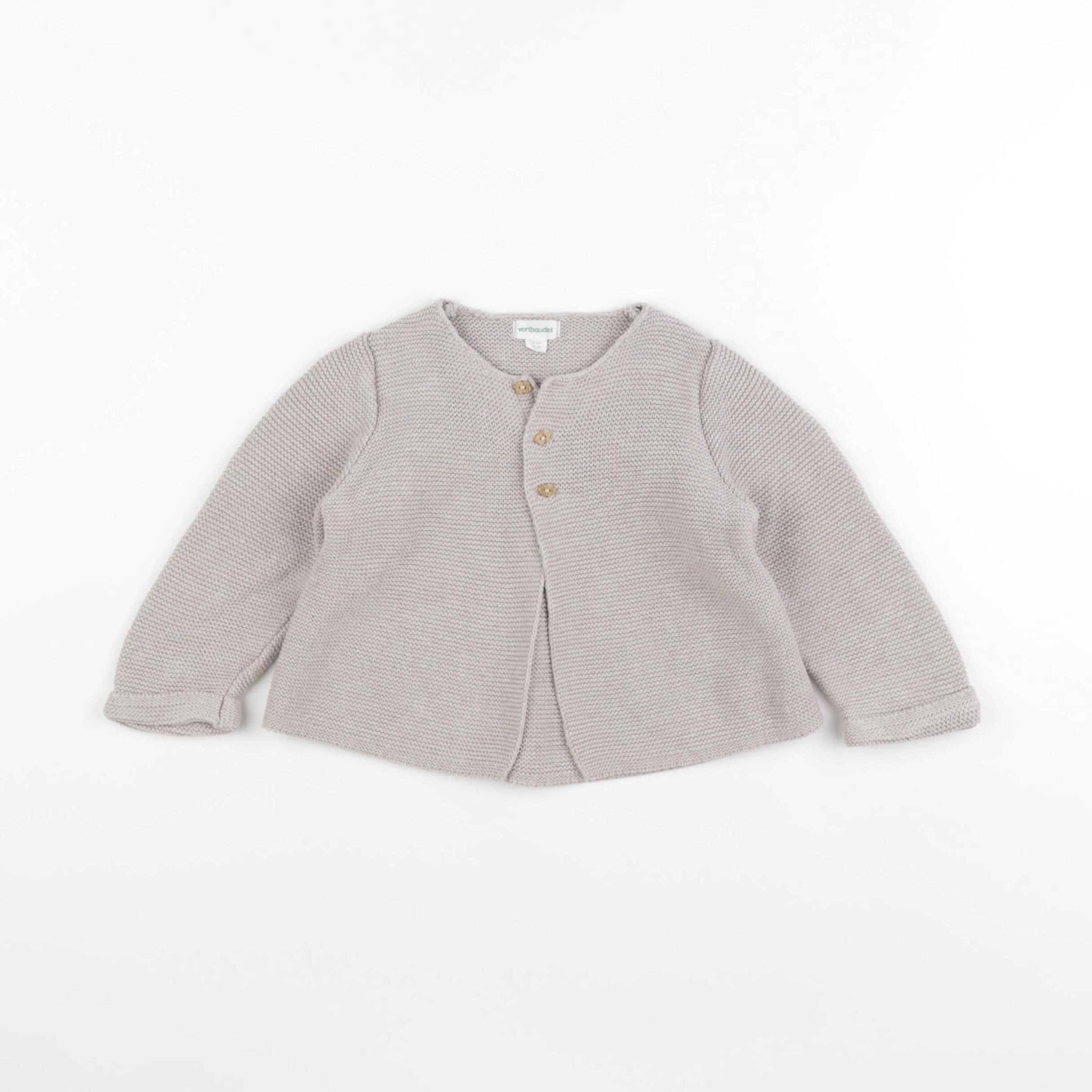 Vertbaudet - gilet beige - 12 mois