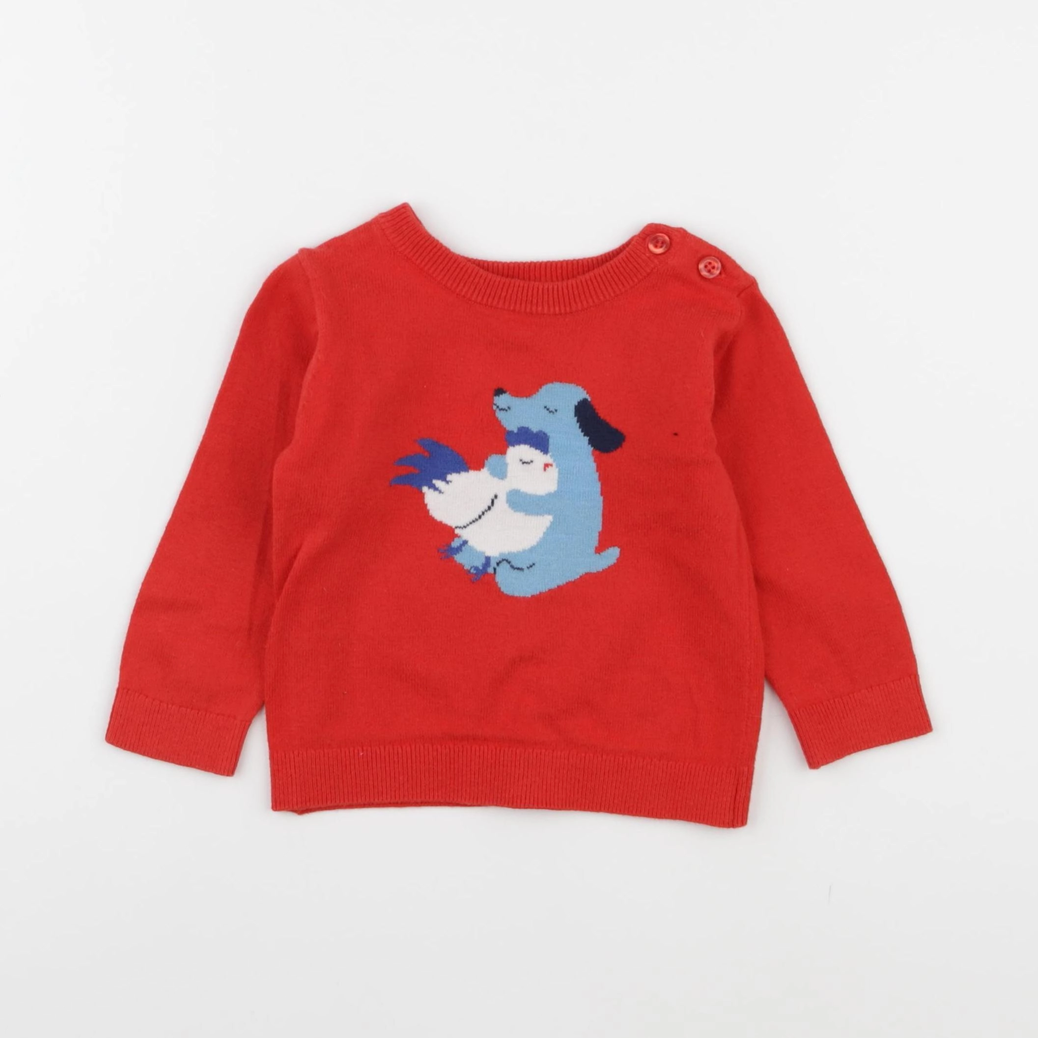 Jacadi - pull rouge - 12 mois