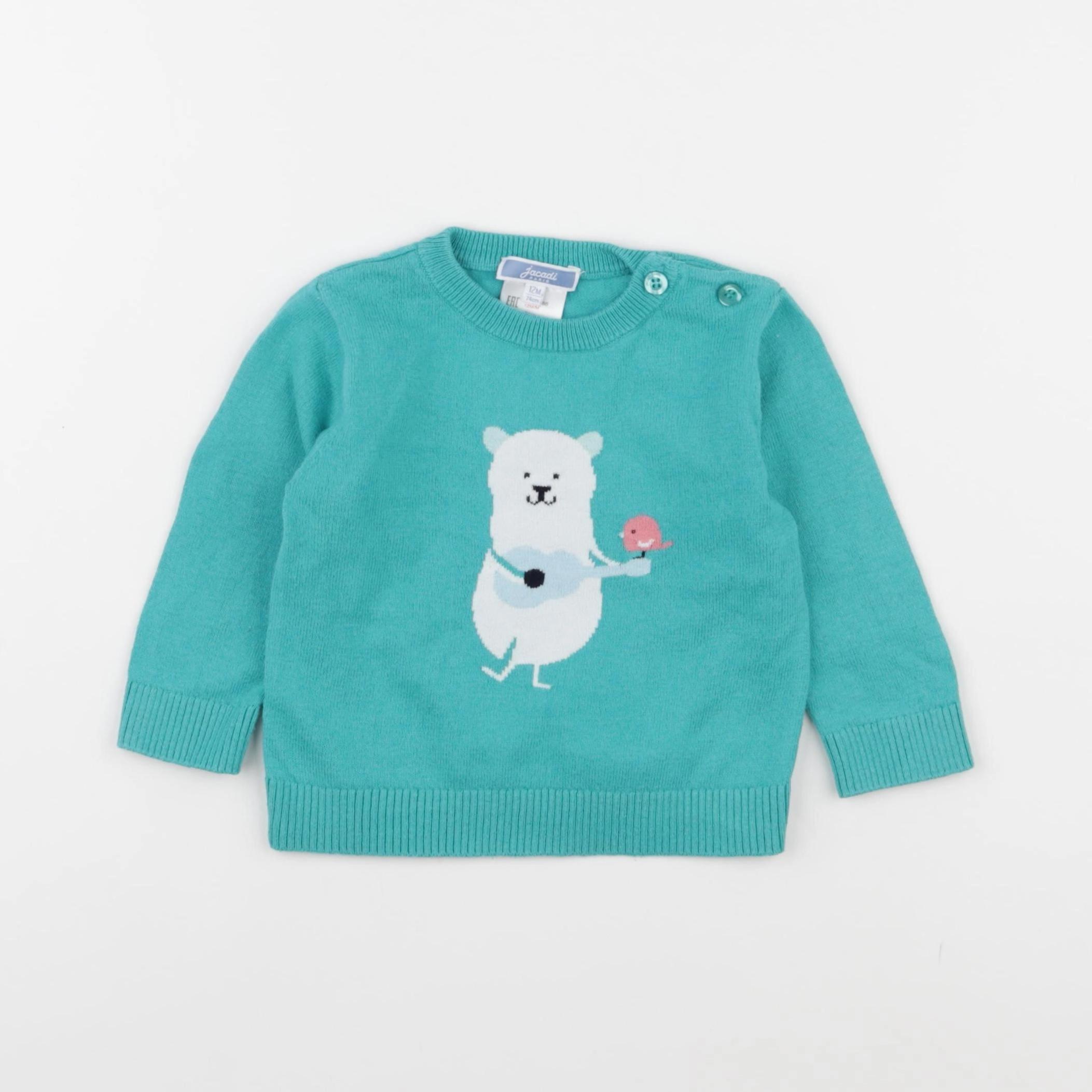 Jacadi - pull bleu - 12 mois