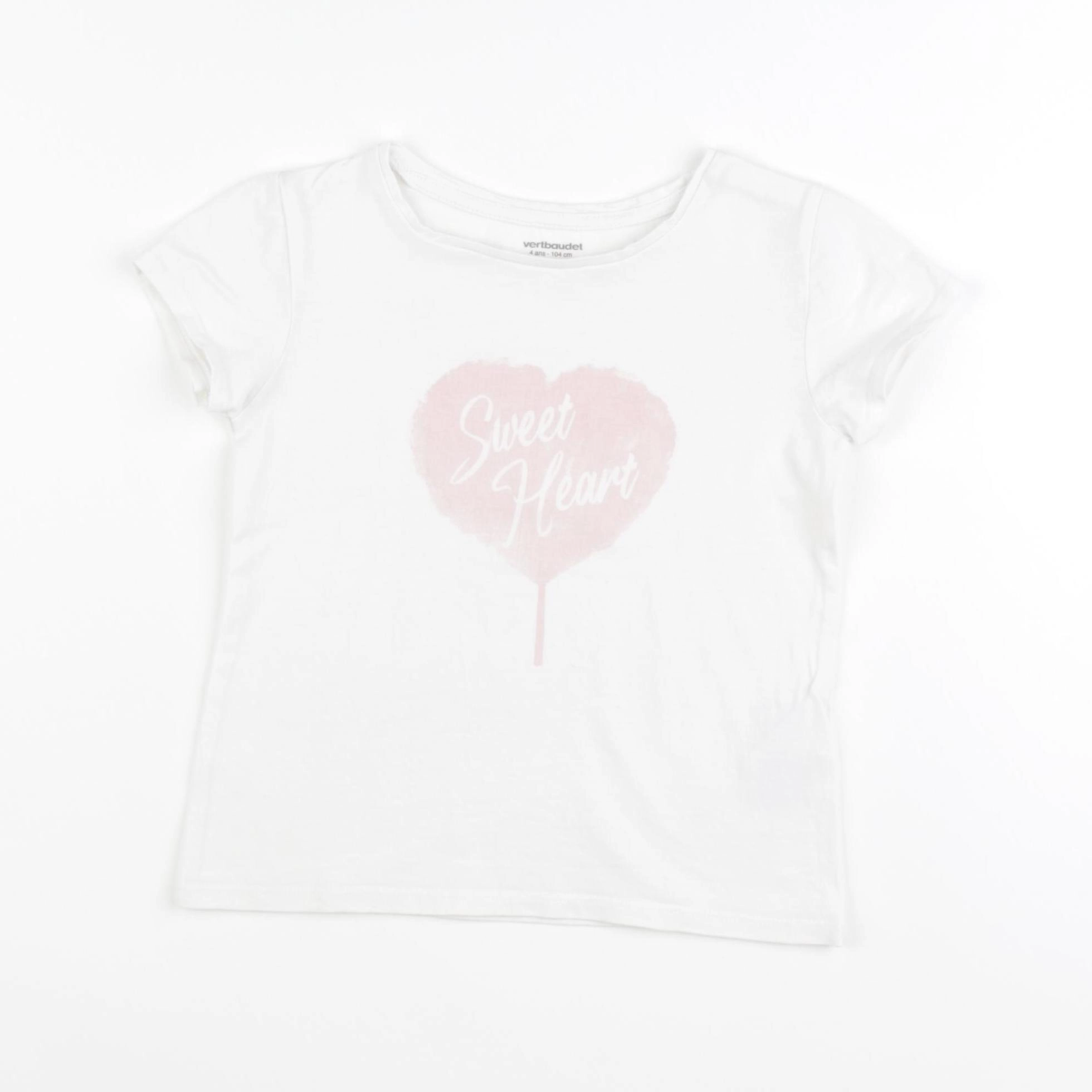 Vertbaudet - tee-shirt blanc - 4 ans