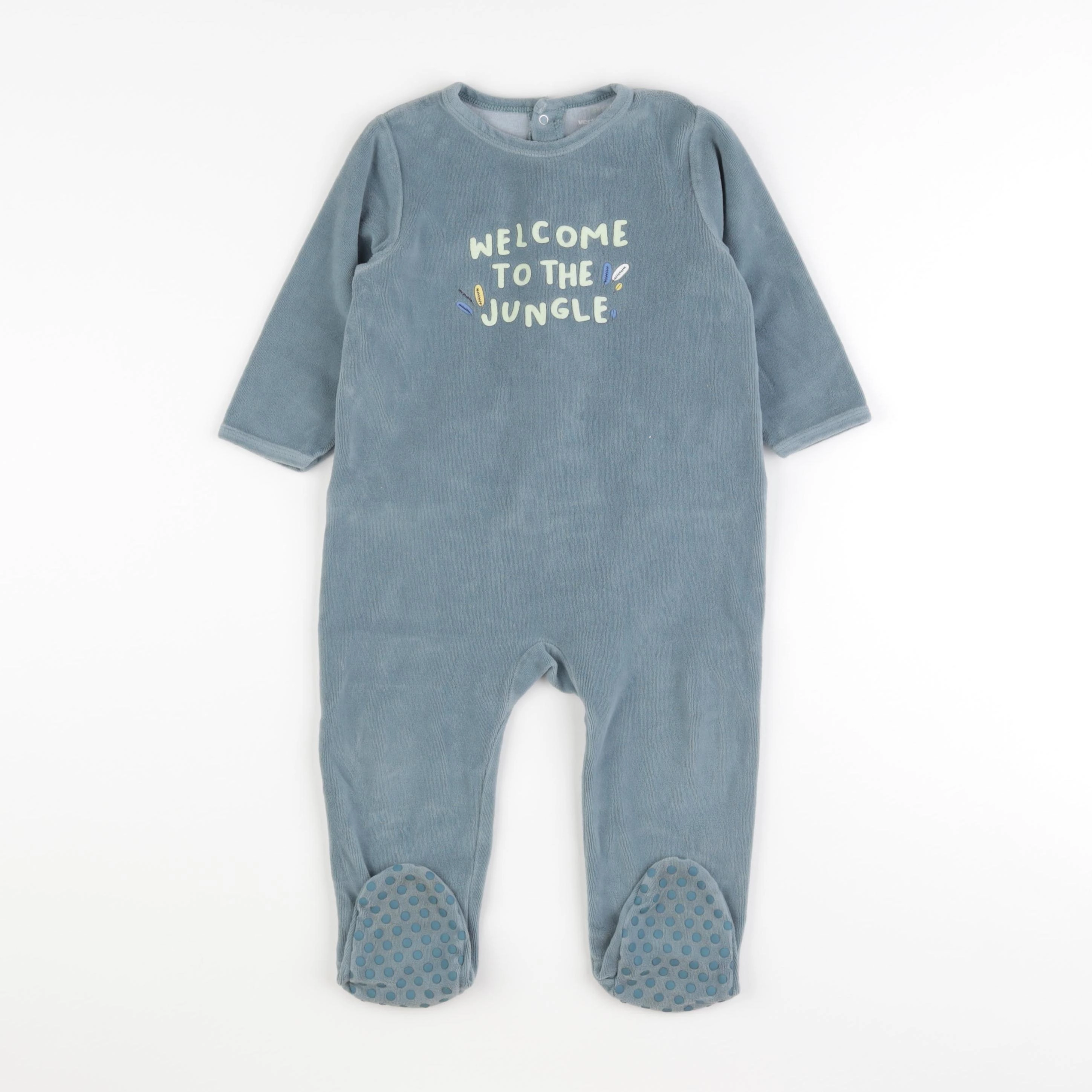 Vertbaudet - pyjama velours bleu - 18 mois