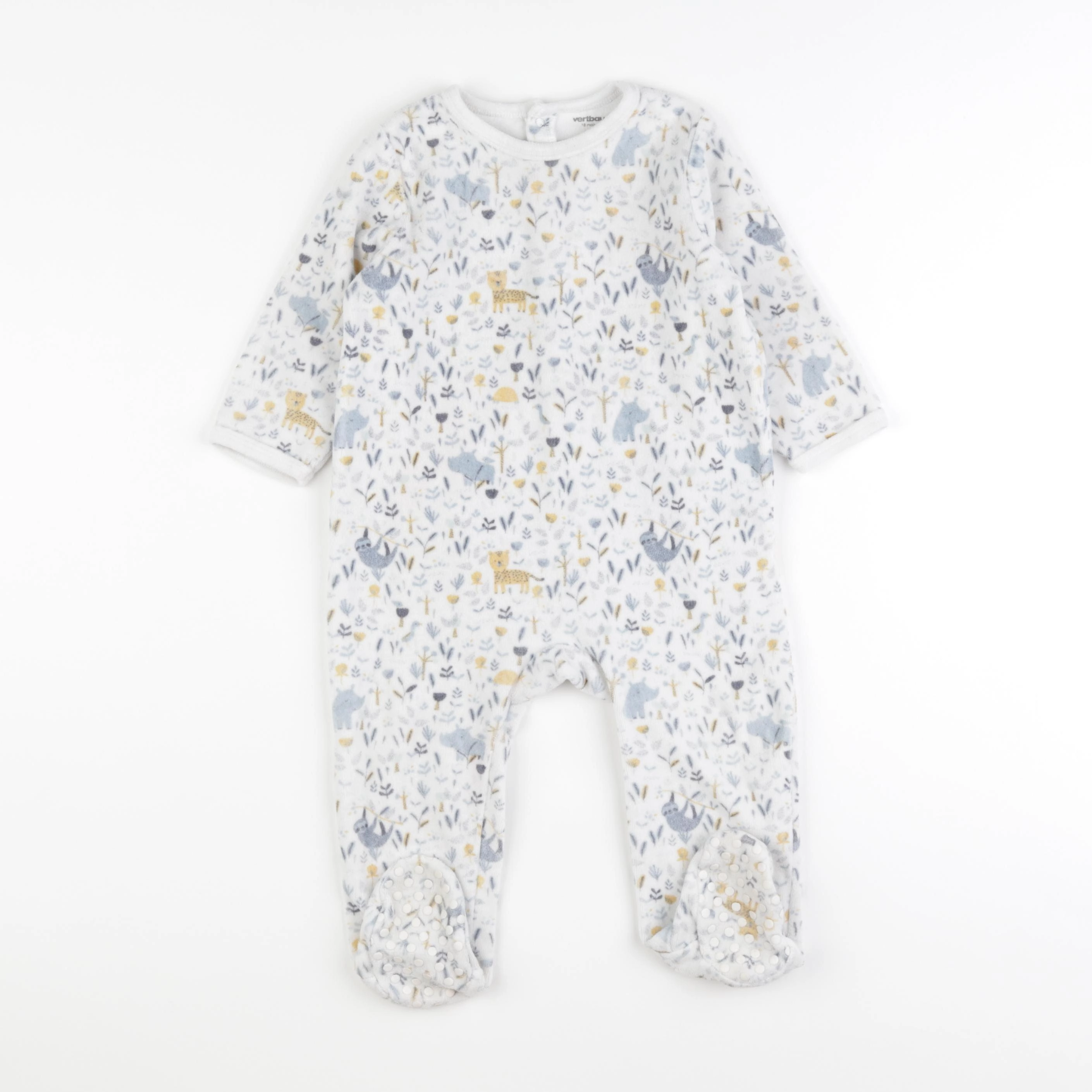 Vertbaudet - pyjama velours multicolore - 18 mois
