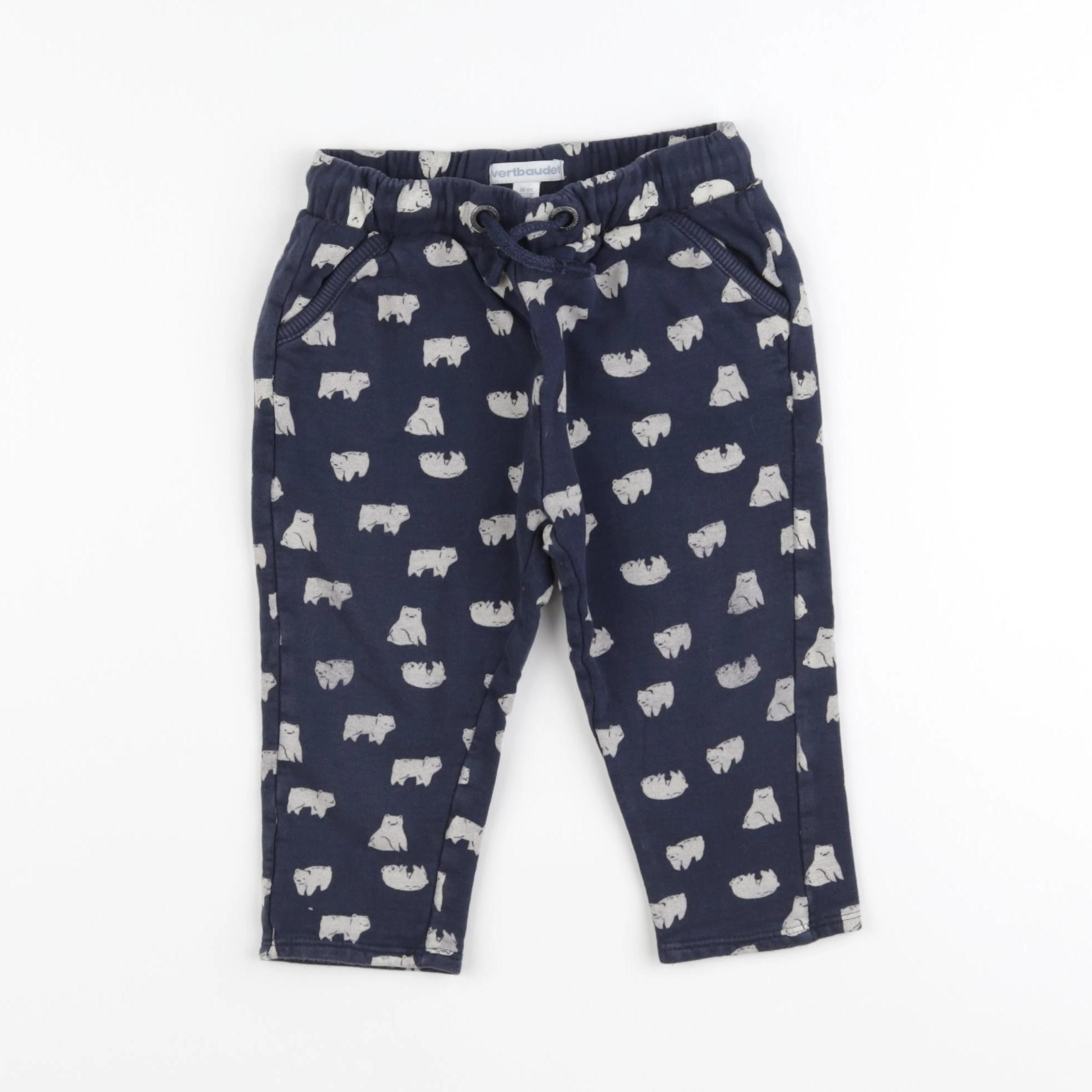 Vertbaudet - jogging bleu, beige - 2 ans