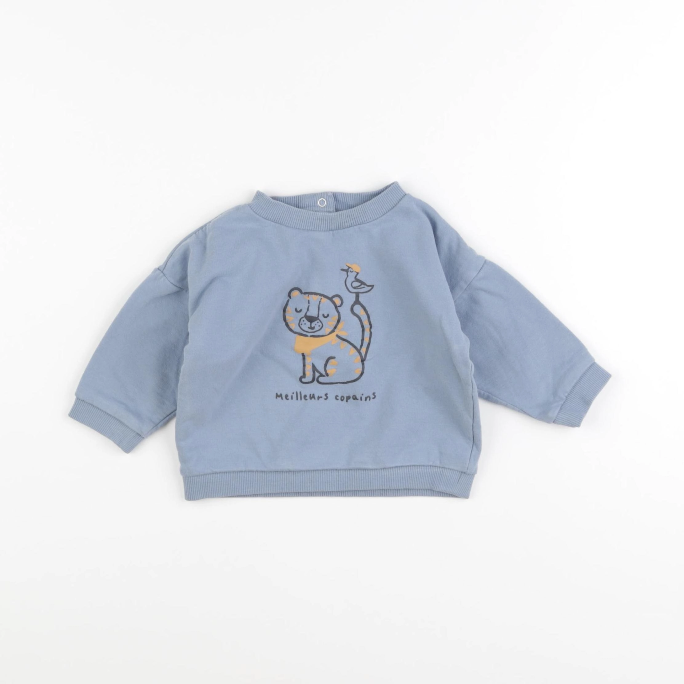 Vertbaudet - sweat bleu - 12 mois