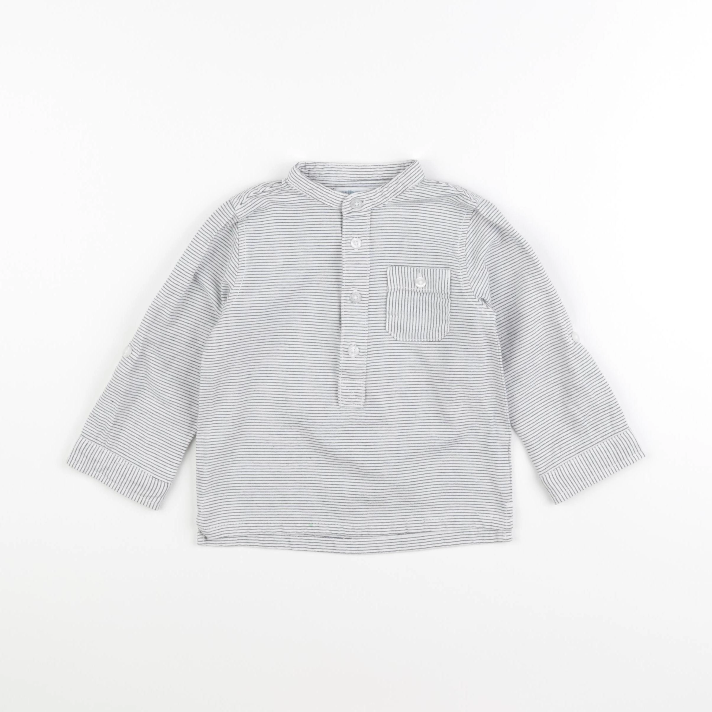 Vertbaudet - chemise blanc, bleu - 24 mois