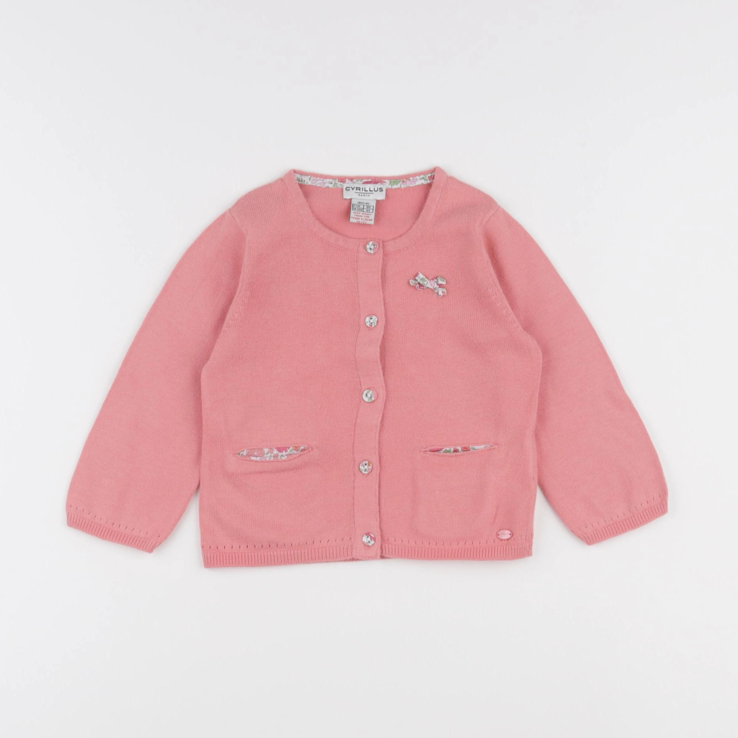 Cyrillus - gilet rose - 18 mois