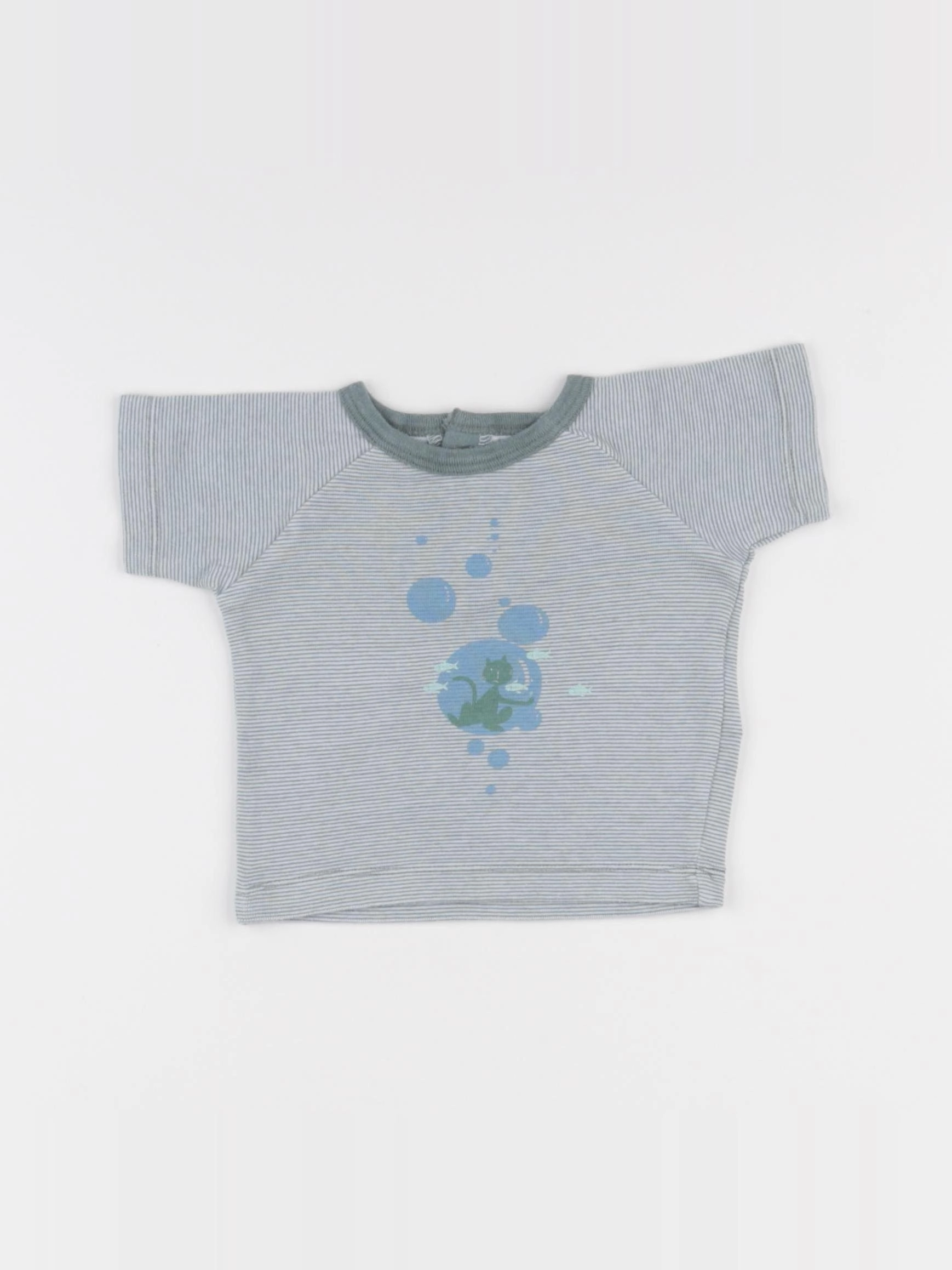 Petit Bateau - tee-shirt bleu - 3 mois