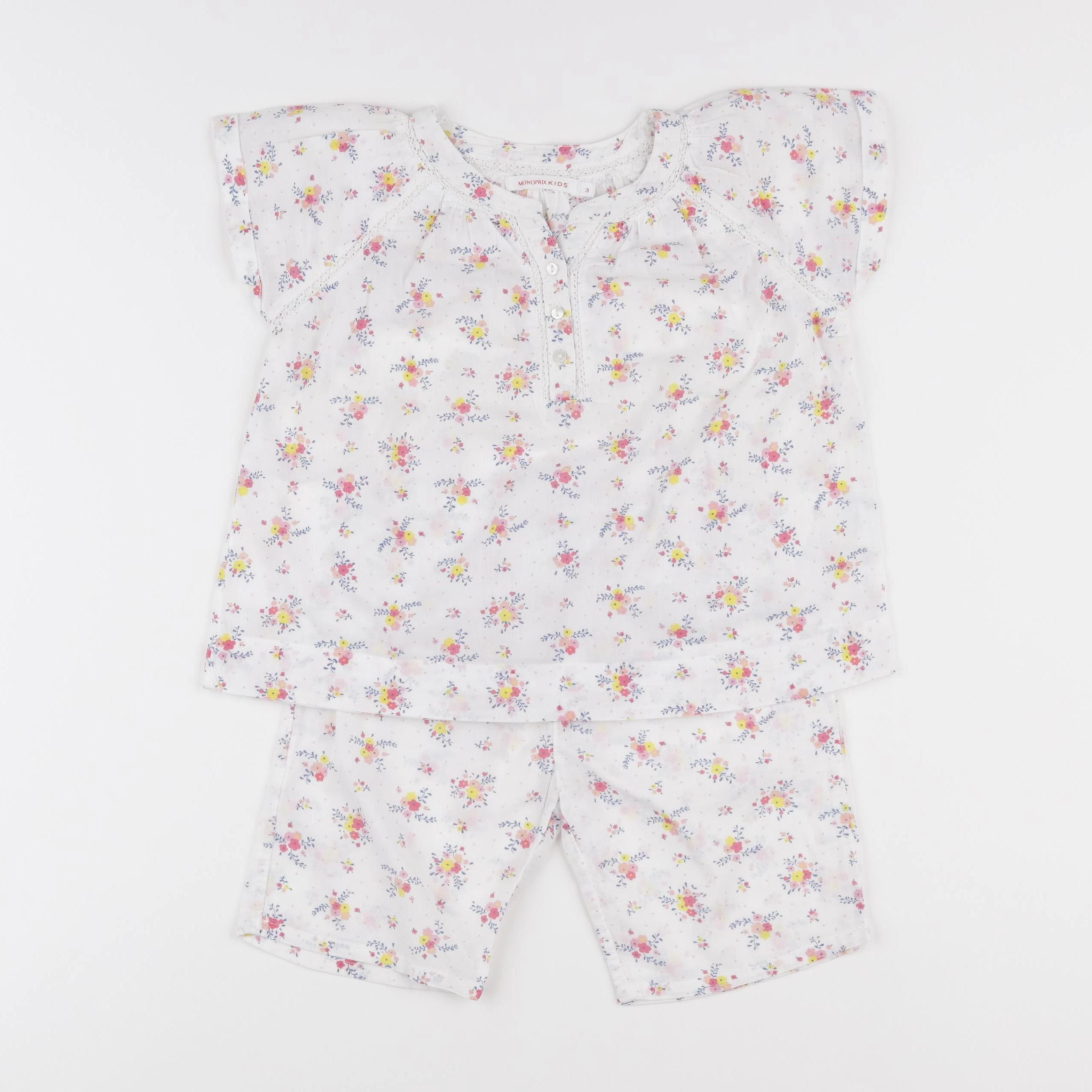 Monoprix - pyjama coton blanc - 3 ans
