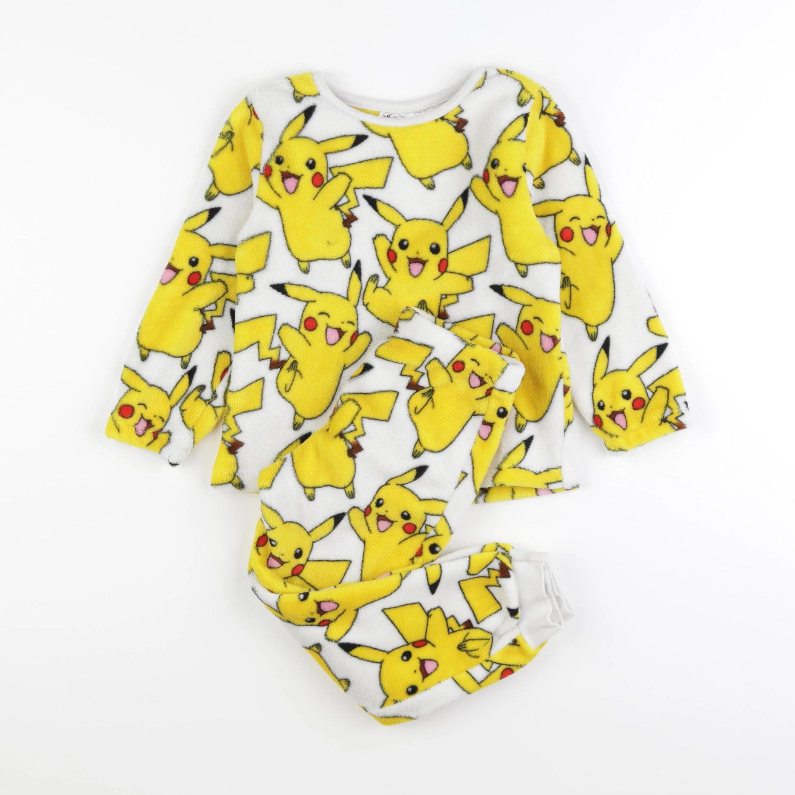 H&M - pyjama velours jaune - 3/4 ans