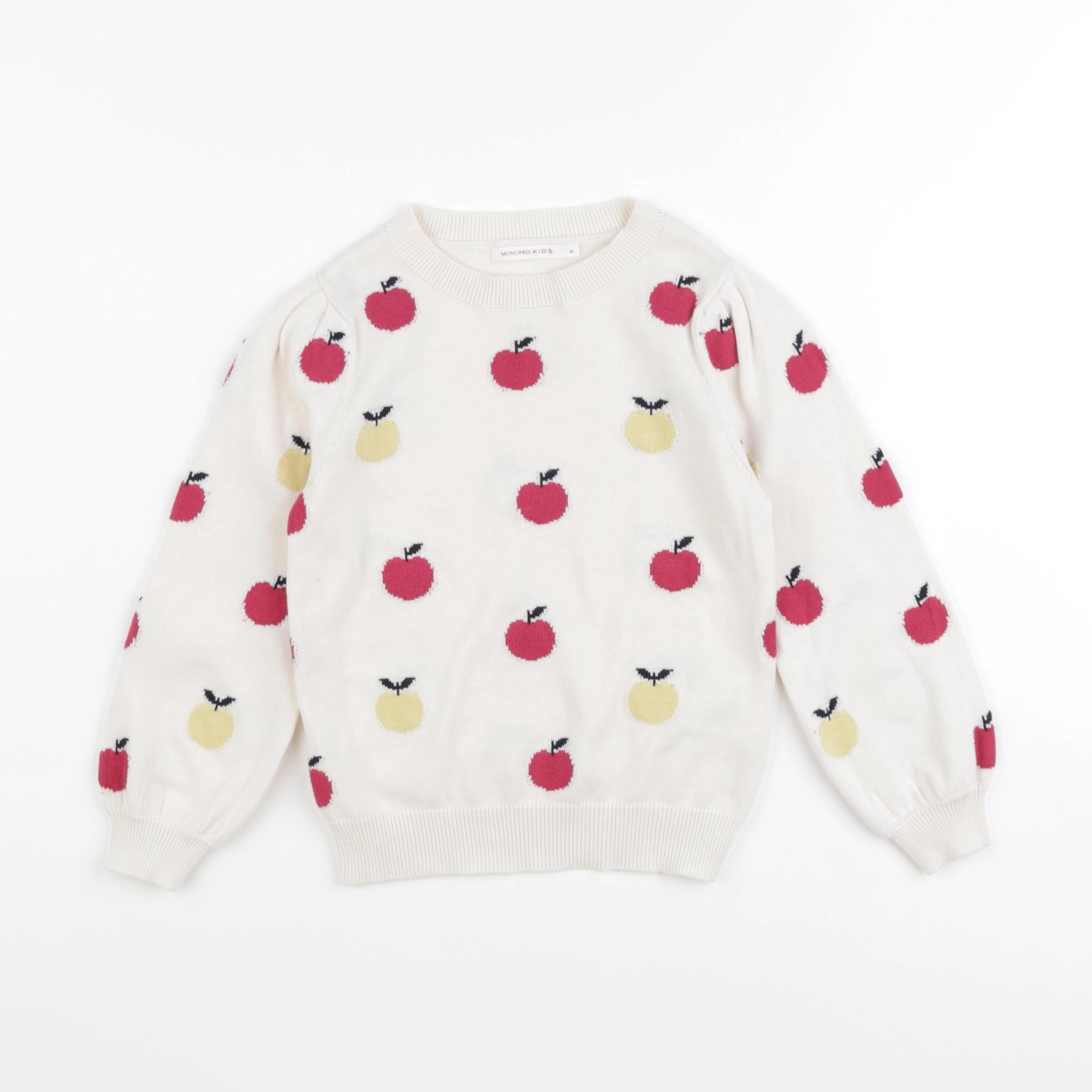 Monoprix - pull beige, rose - 6 ans